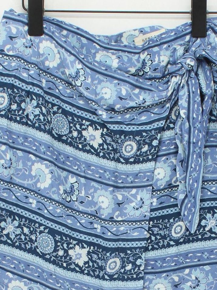 Spell Women's Mini Skirt M Blue Floral 100% Viscose Short Mini - Image 3