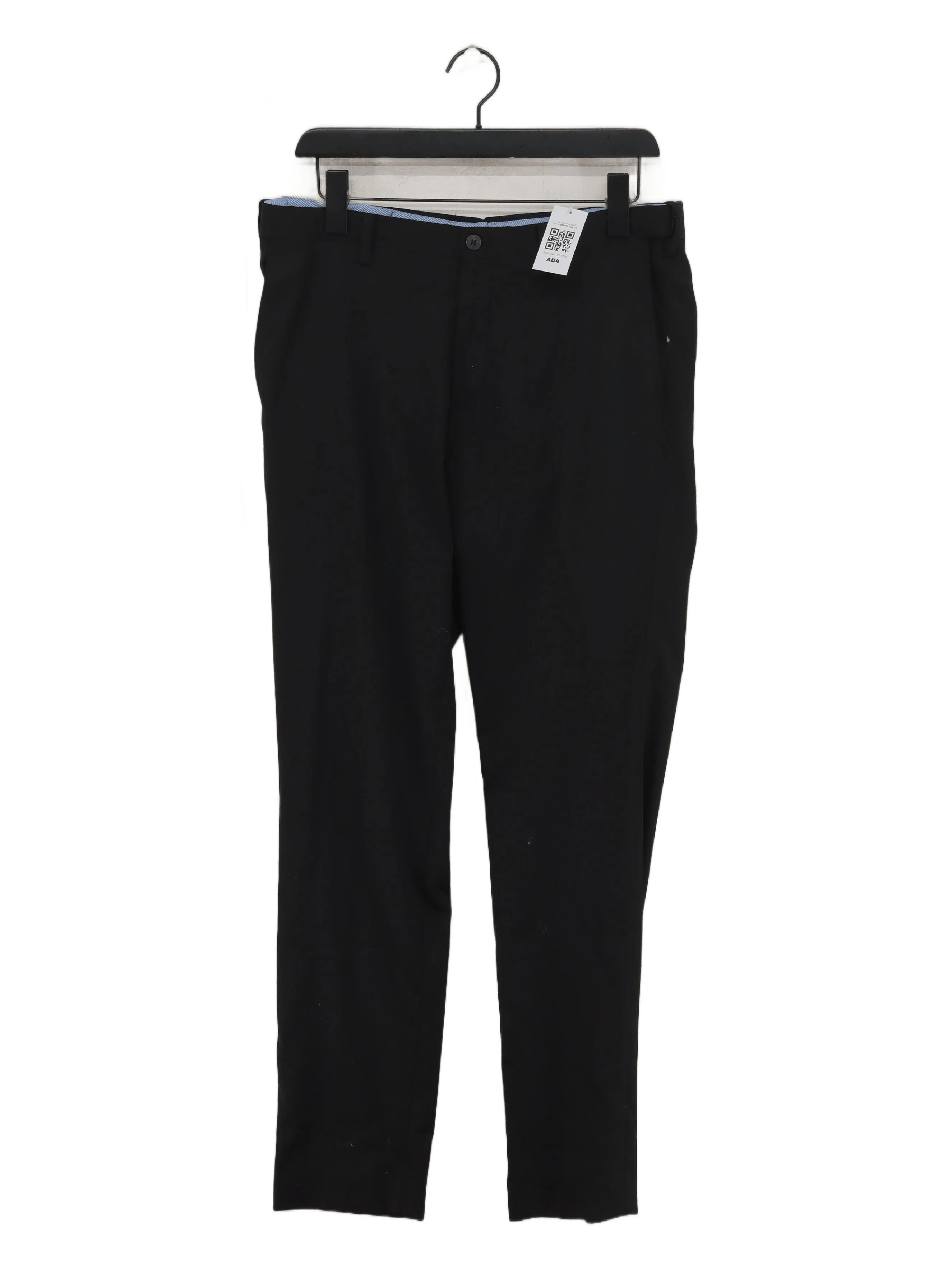 Splash Men's Trousers W 32 in Black Polyester with Viscose, Elastane Chino