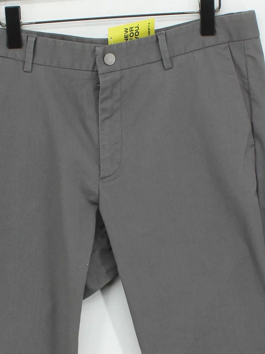 Spoke Men's Trousers M Grey Cotton with Elastane Straight Chino - Image 3
