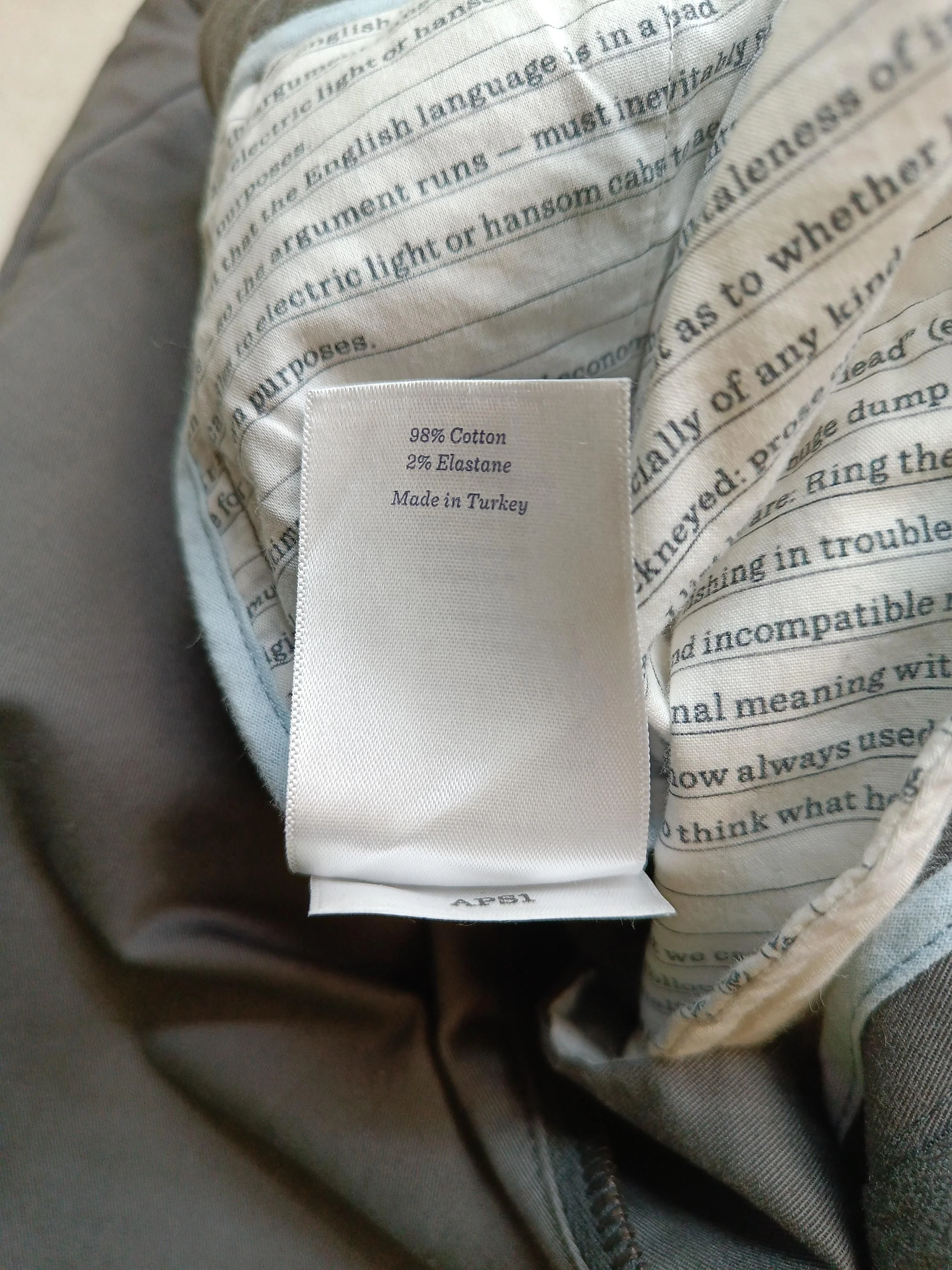 Spoke Men's Trousers M Grey Cotton with Elastane Straight Chino - Image 6