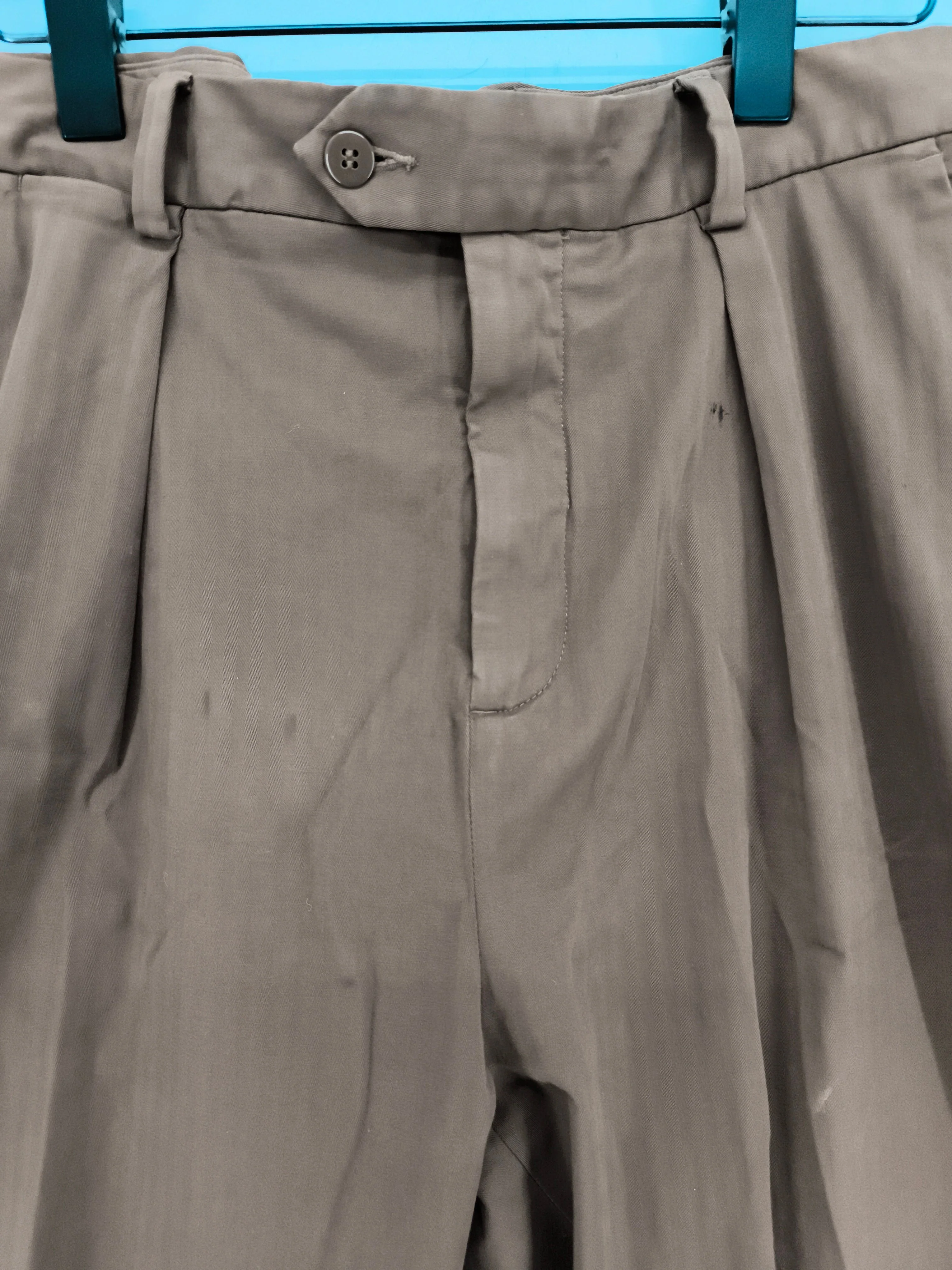 Spoke Men's Trousers W 32 in Brown Cotton with Elastane Tapered Chino - Image 5