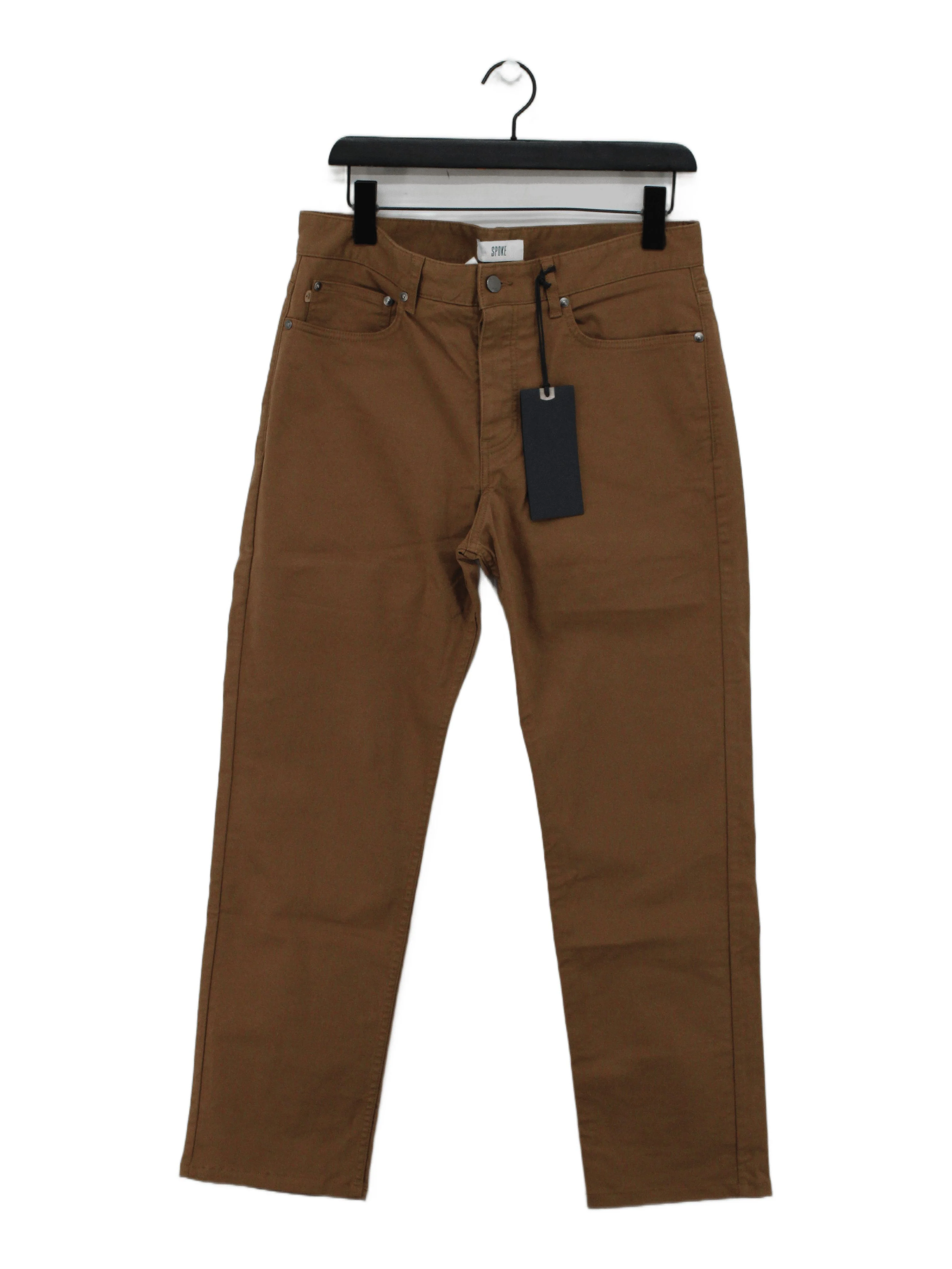 Spoke Men's Trousers W 32 in Tan Cotton with Elastane Straight Chino