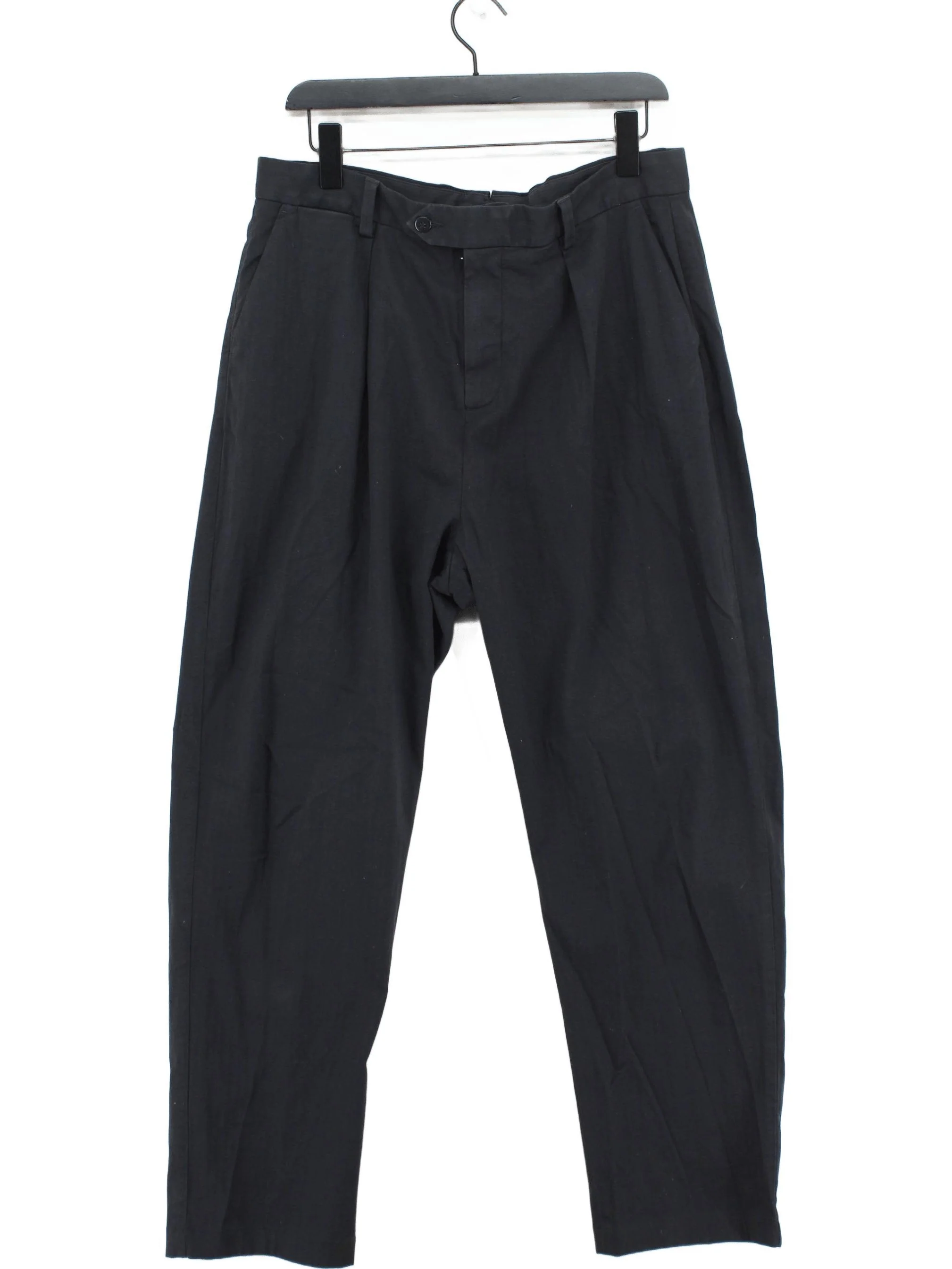 Spoke Men's Trousers W 34 in Black Cotton with Elastane Tapered Chino