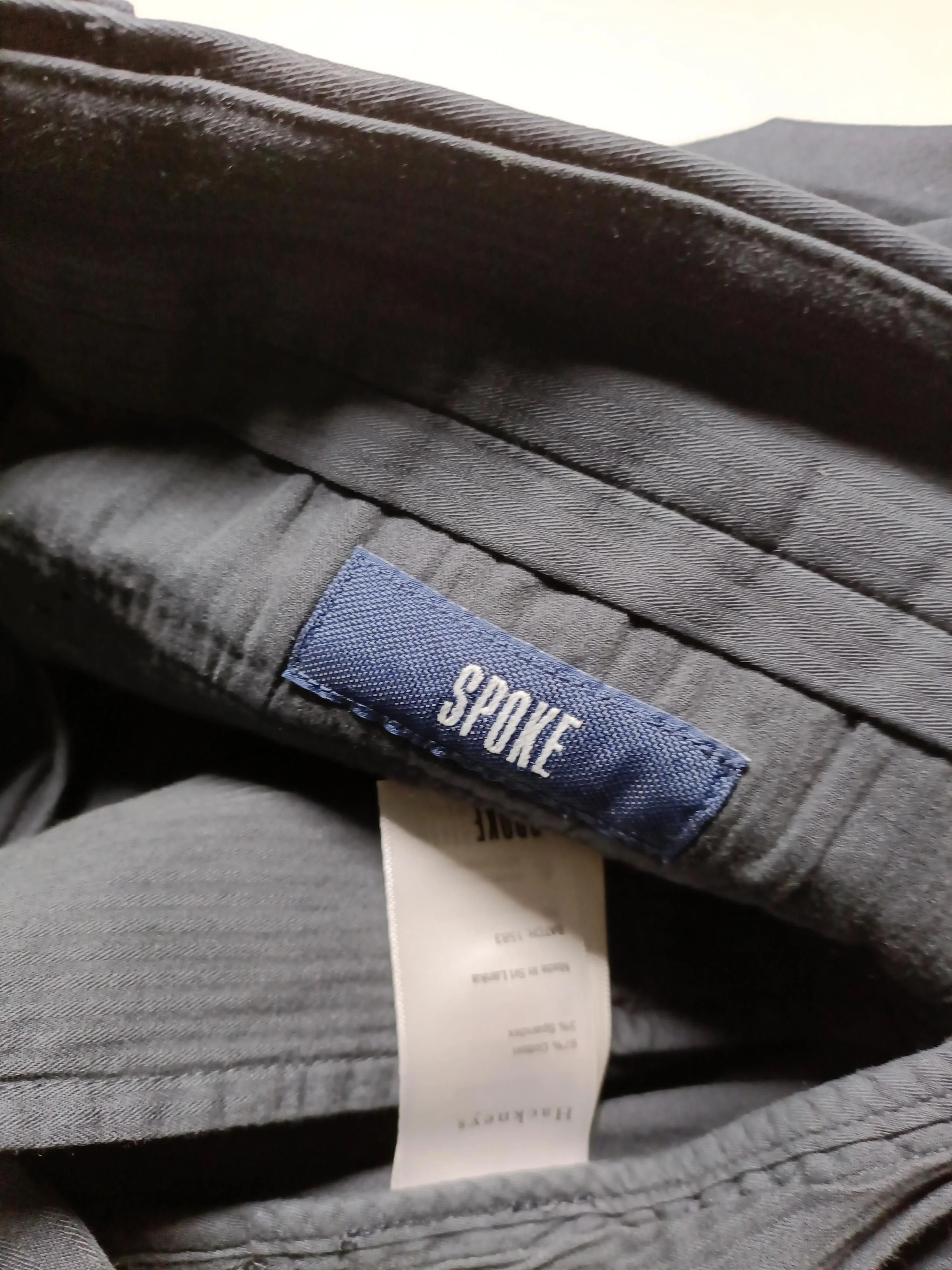 Spoke Men's Trousers W 34 in Black Cotton with Elastane Tapered Chino - Image 5