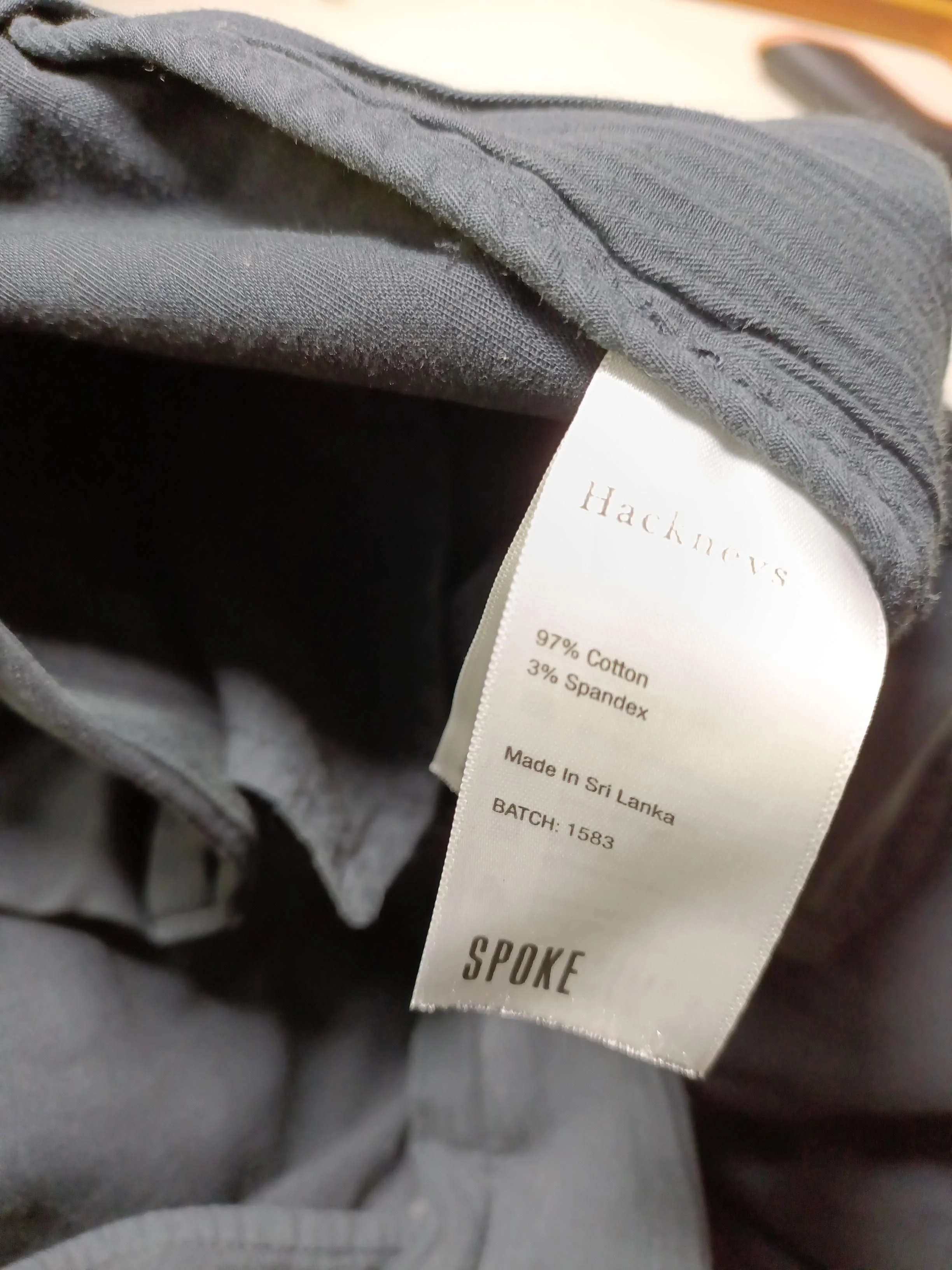 Spoke Men's Trousers W 34 in Black Cotton with Elastane Tapered Chino - Image 6