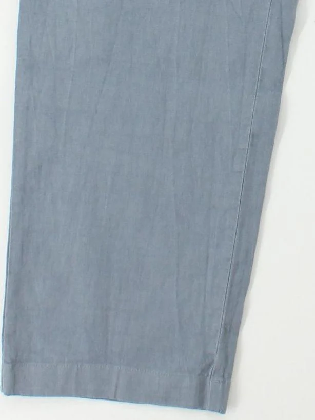 Spoke Men's Trousers W 38 in Blue Linen with Cotton, Elastane Tapered Chino - Image 4