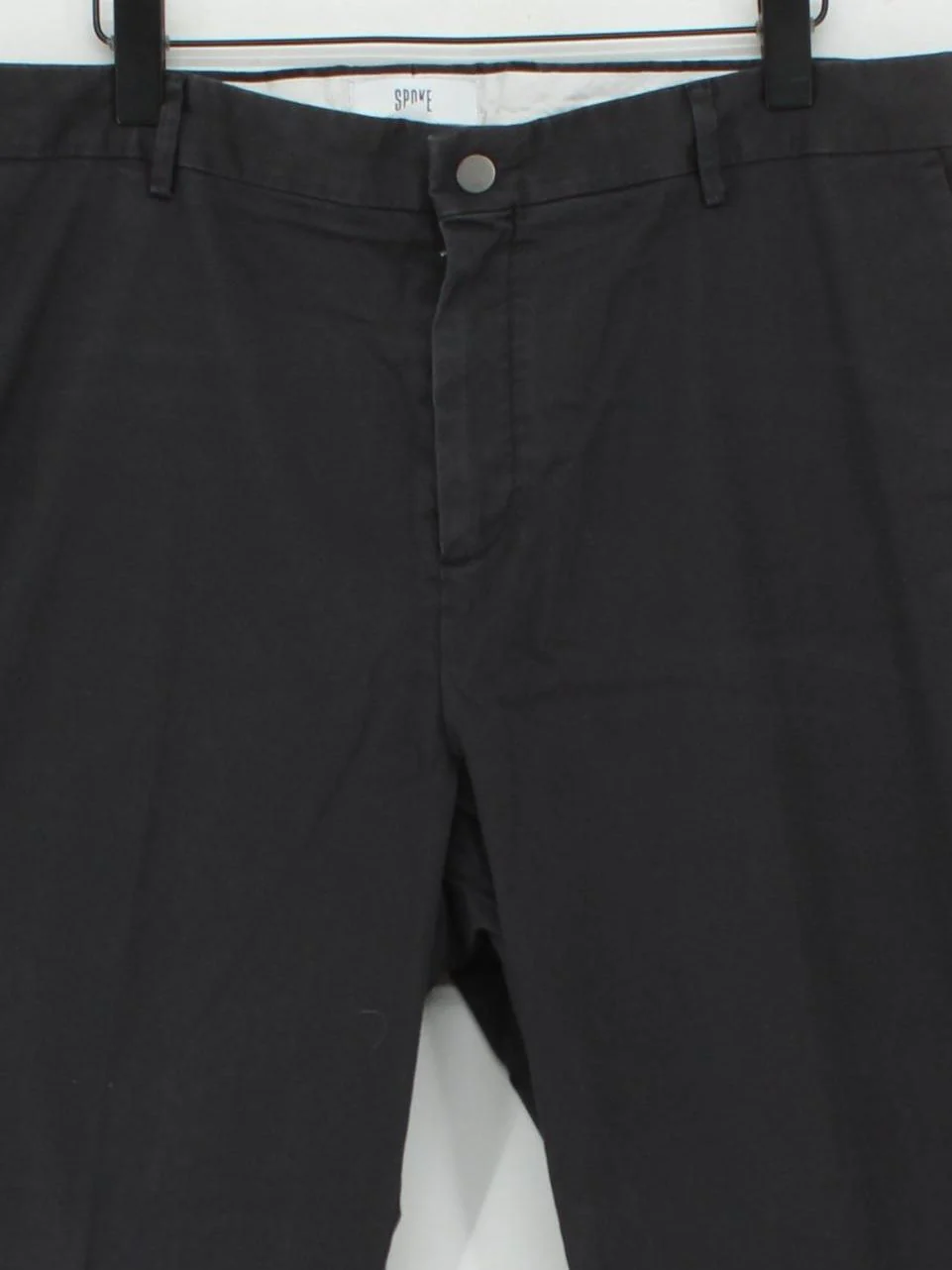 Spoke Men's Trousers W 40 in Black Cotton with Elastane Tapered Chino - Image 3