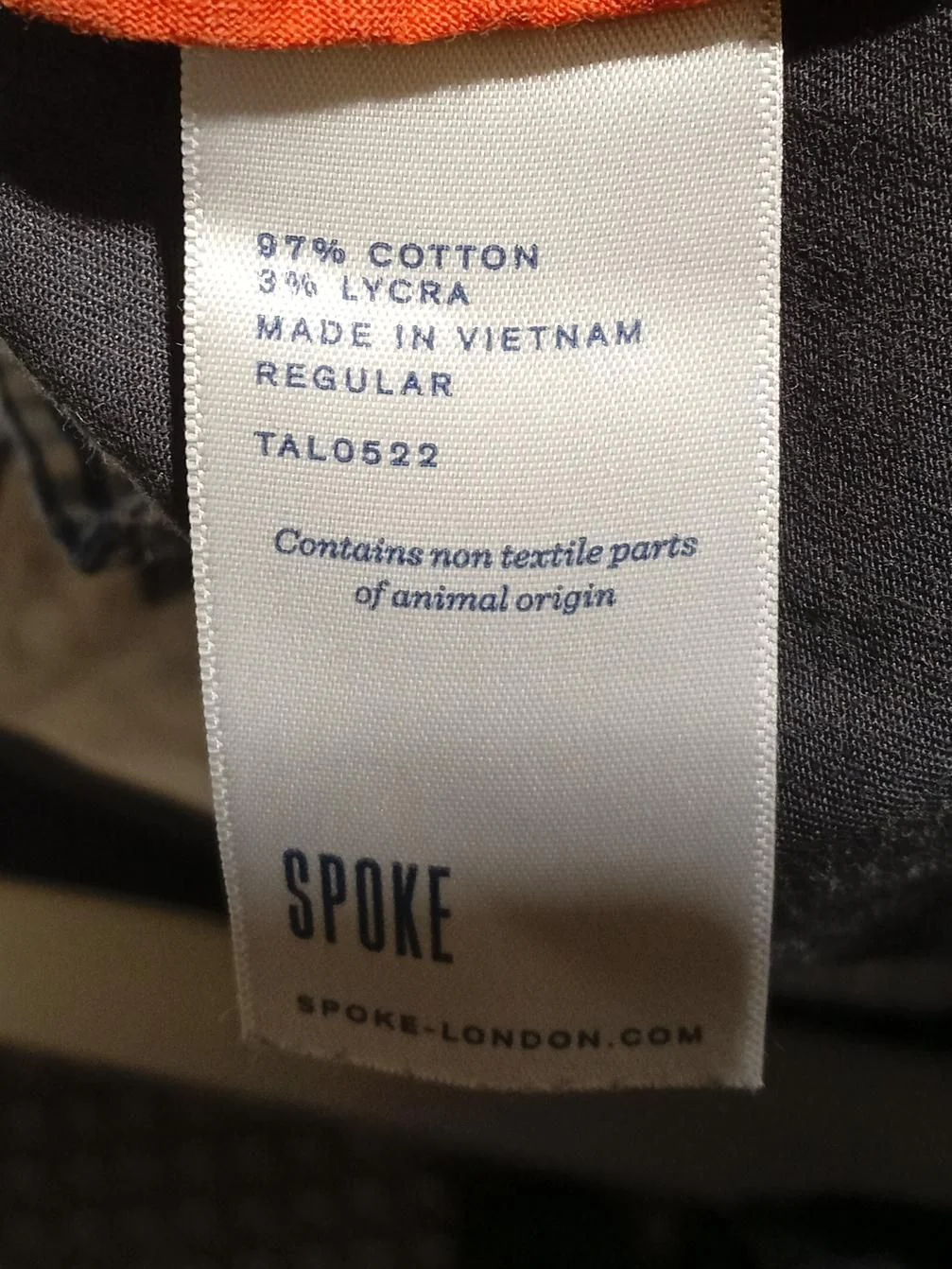 Spoke Men's Trousers W 40 in Black Cotton with Elastane Tapered Chino - Image 6
