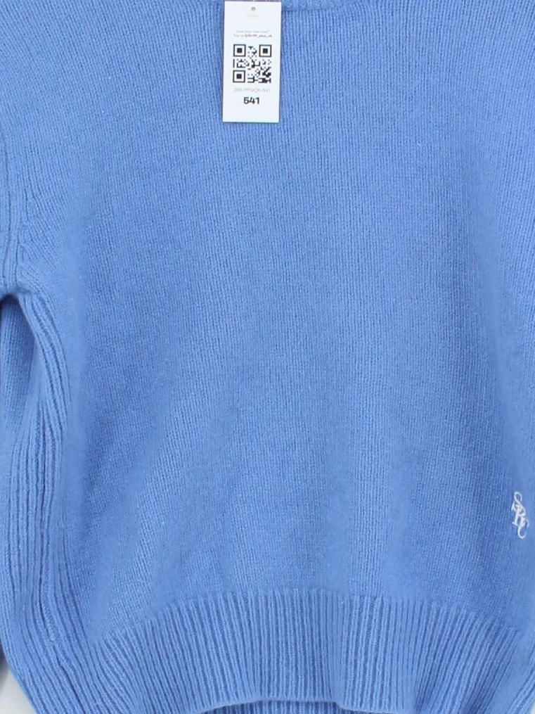 Sporty & Rich Women's Jumper S Blue 100% Wool Crew Neck Pullover - Image 3