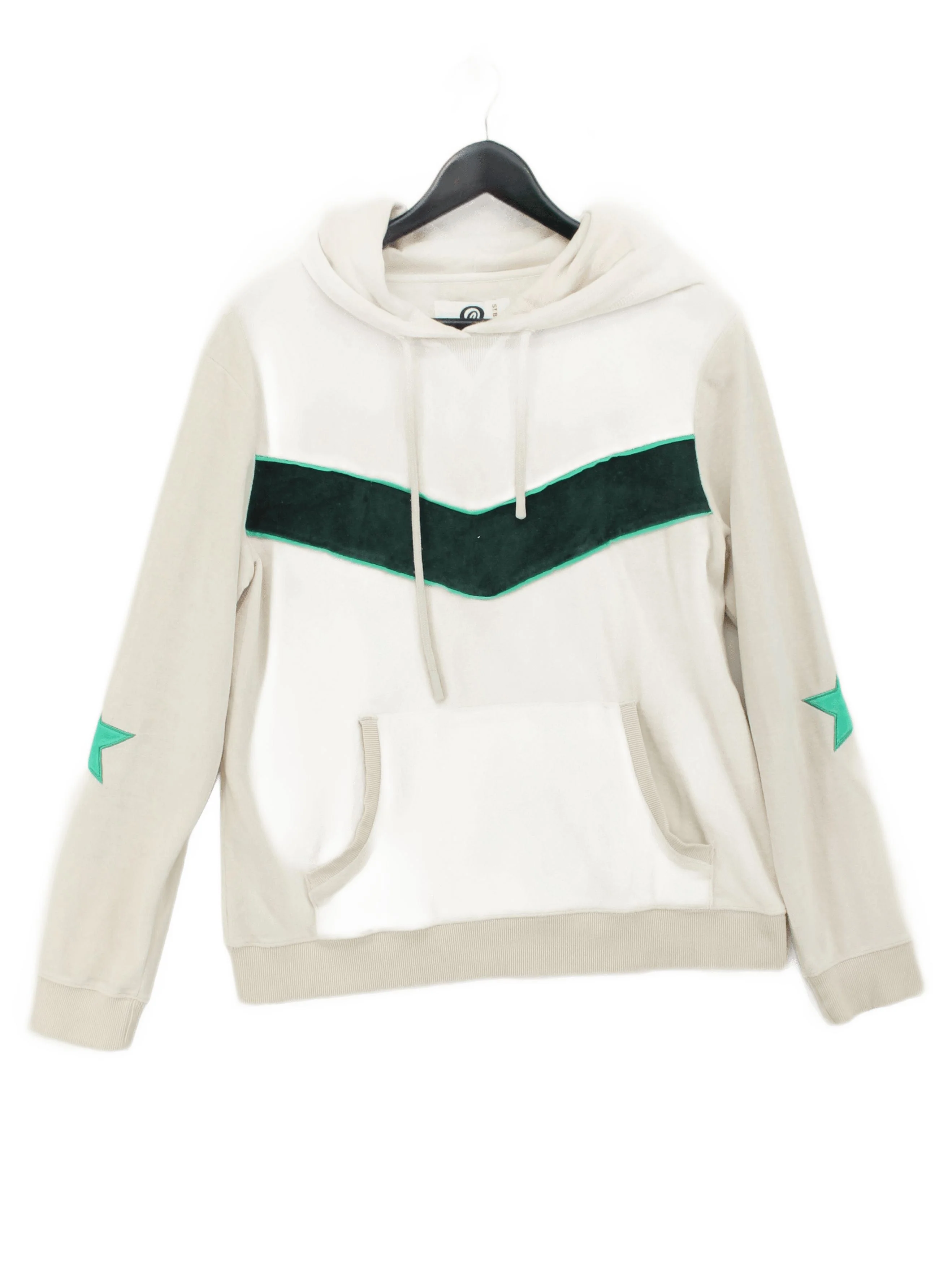 St Berts Men's Hoodie L Cream Graphic Cotton with Polyester Pullover