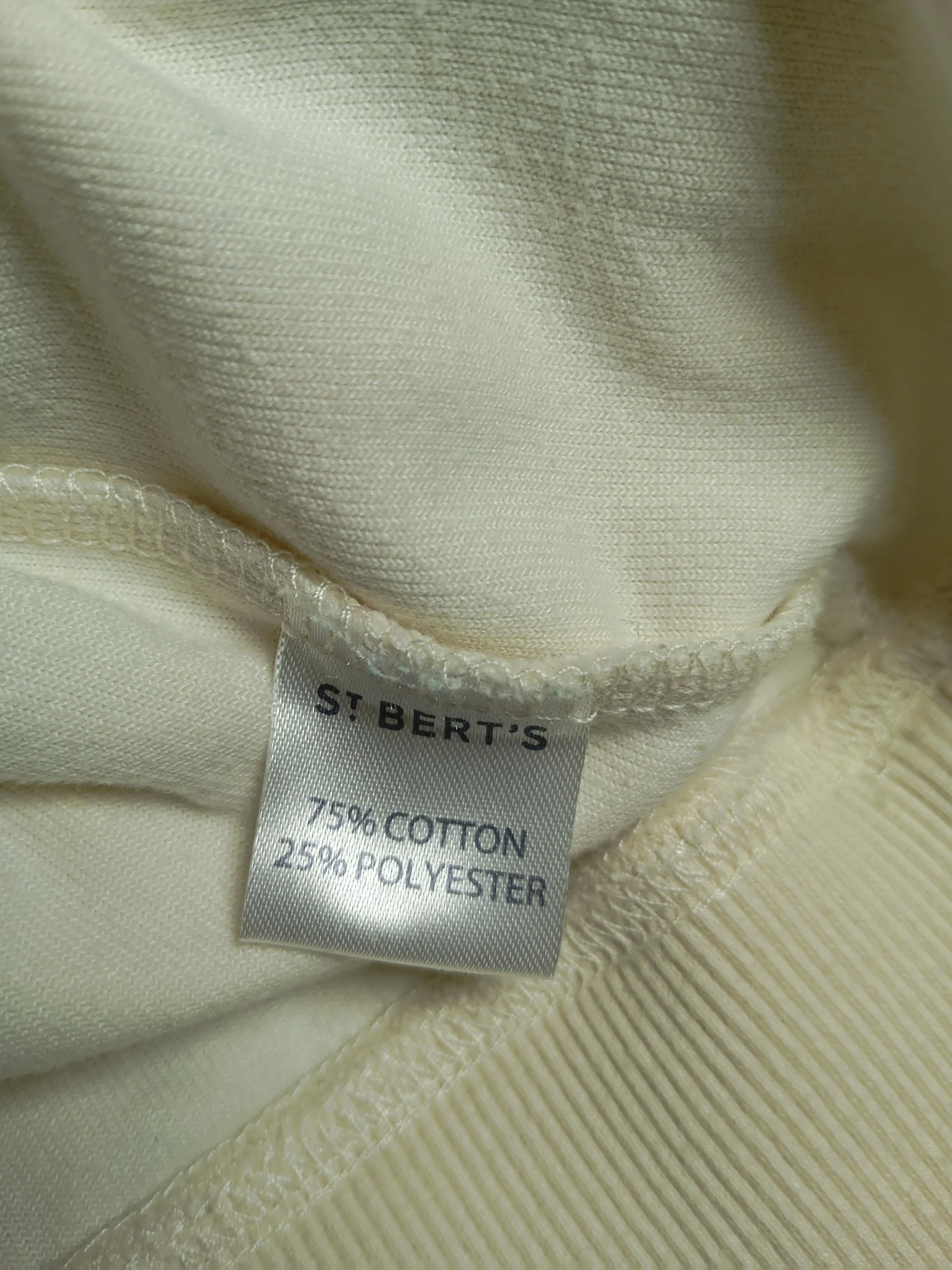 St Berts Men's Hoodie L Cream Graphic Cotton with Polyester Pullover - Image 6
