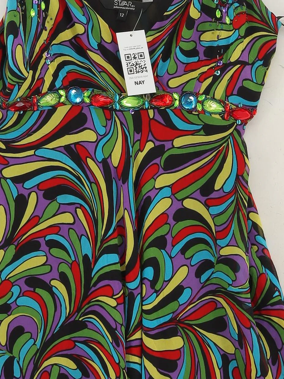 Star by Julien Macdonald Slip Mini Dress UK12 in Multi - Image 3