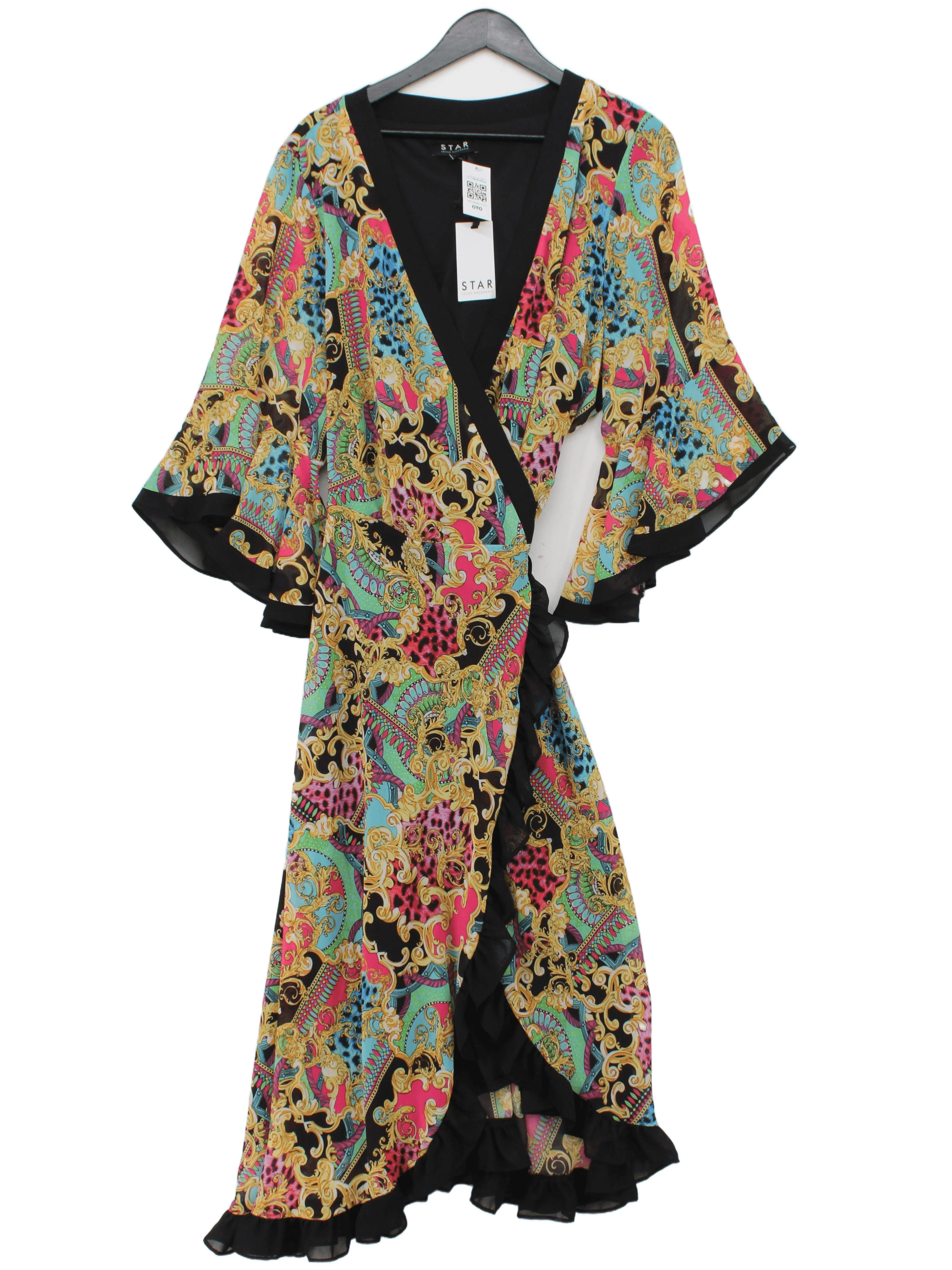 Star by Julien Macdonald Wrap Midi Dress UK24 in Multi