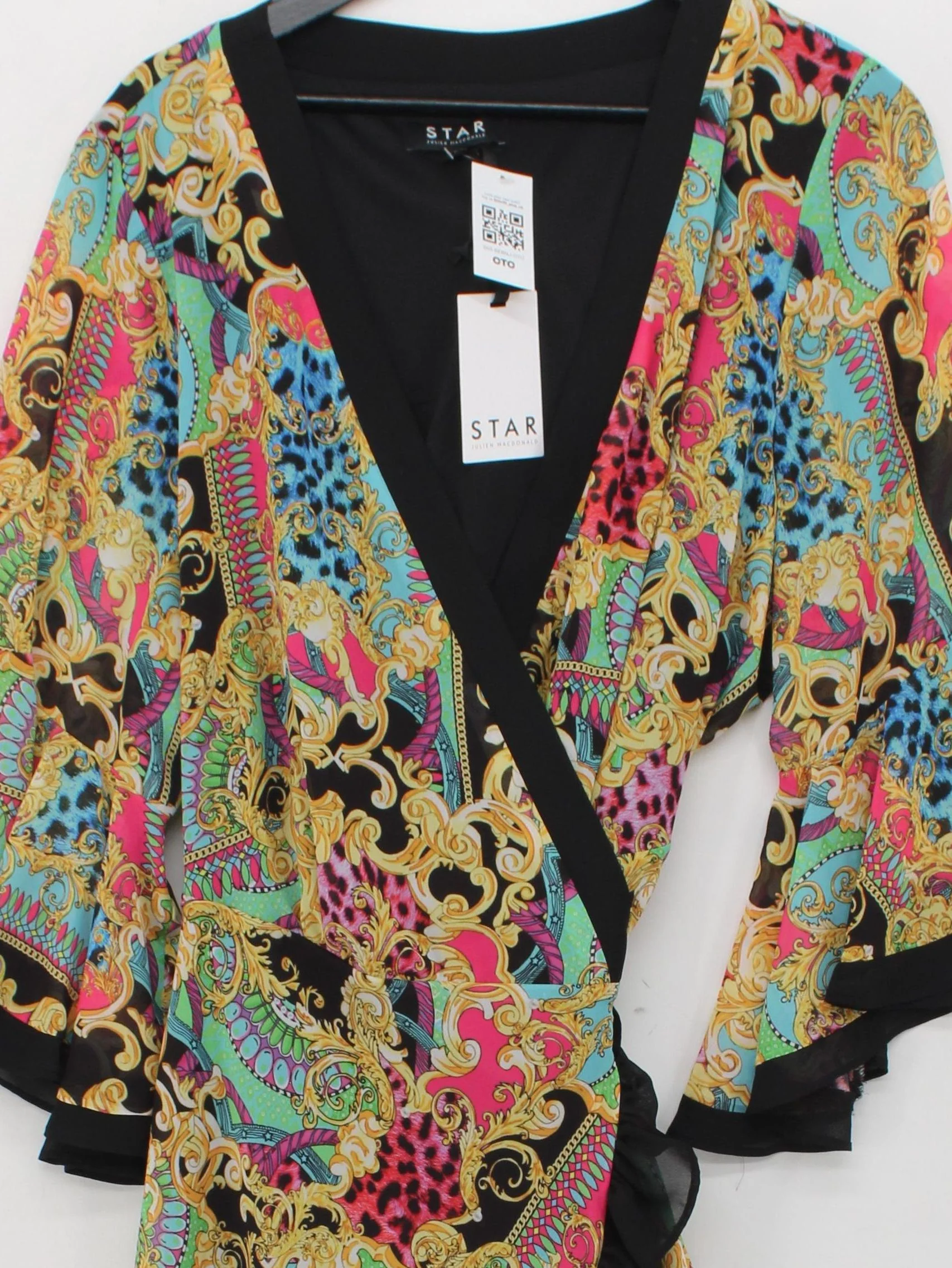 Star by Julien Macdonald Wrap Midi Dress UK24 in Multi - Image 3