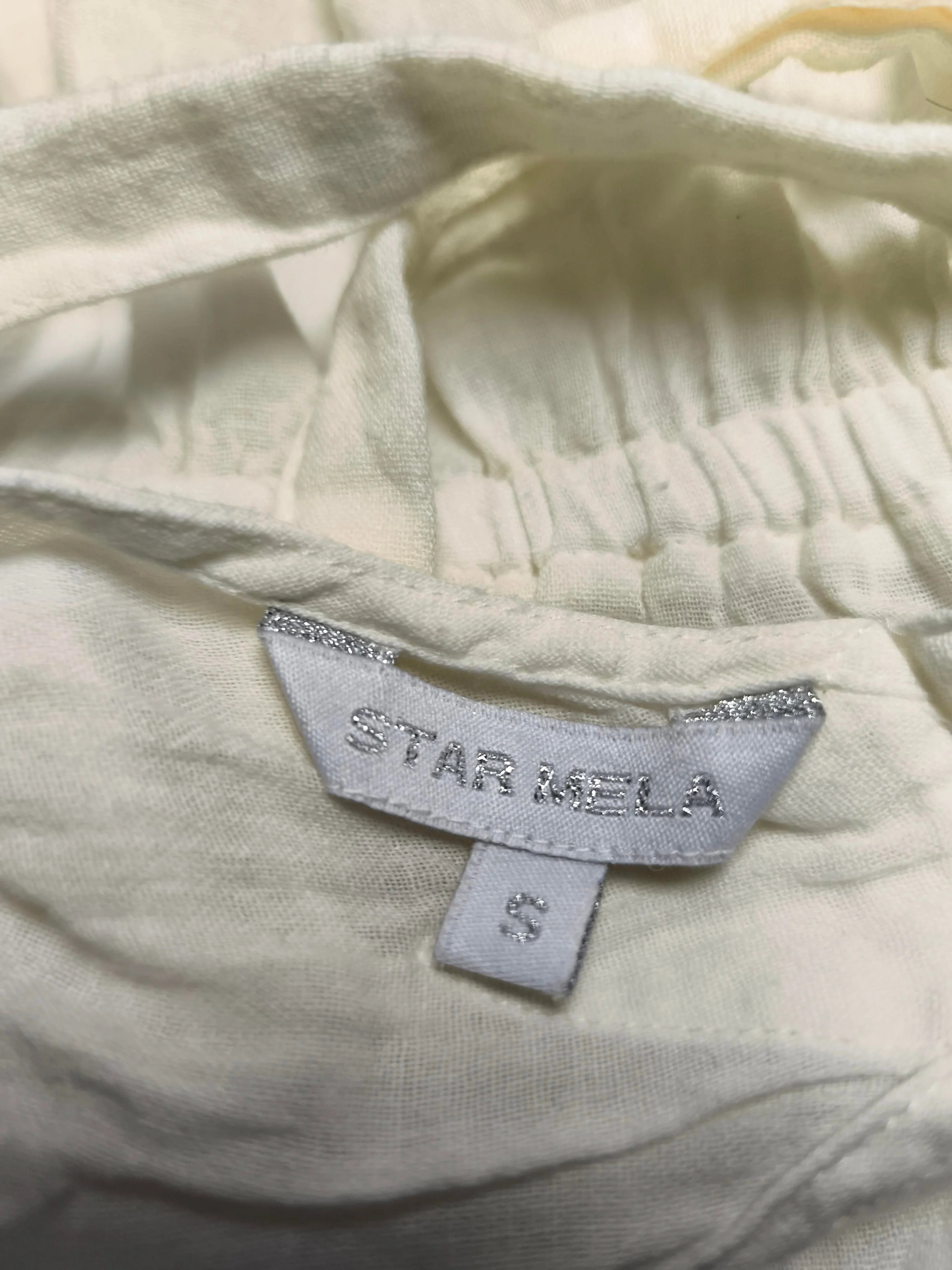 Star Mela Women's Playsuit S Cream 100% Cotton Playsuit - Image 5