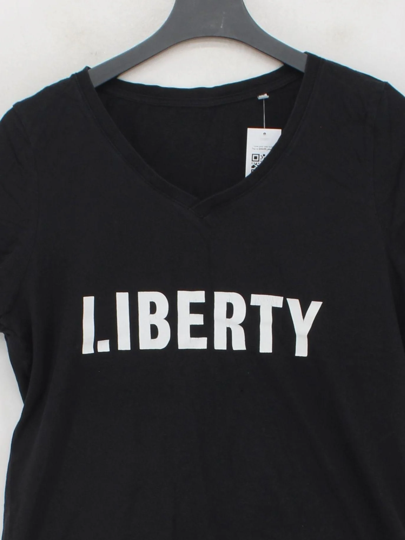 Stedman Women's T-Shirt L Black Graphic 100% Cotton Short Sleeve V-Neck Basic - Image 3