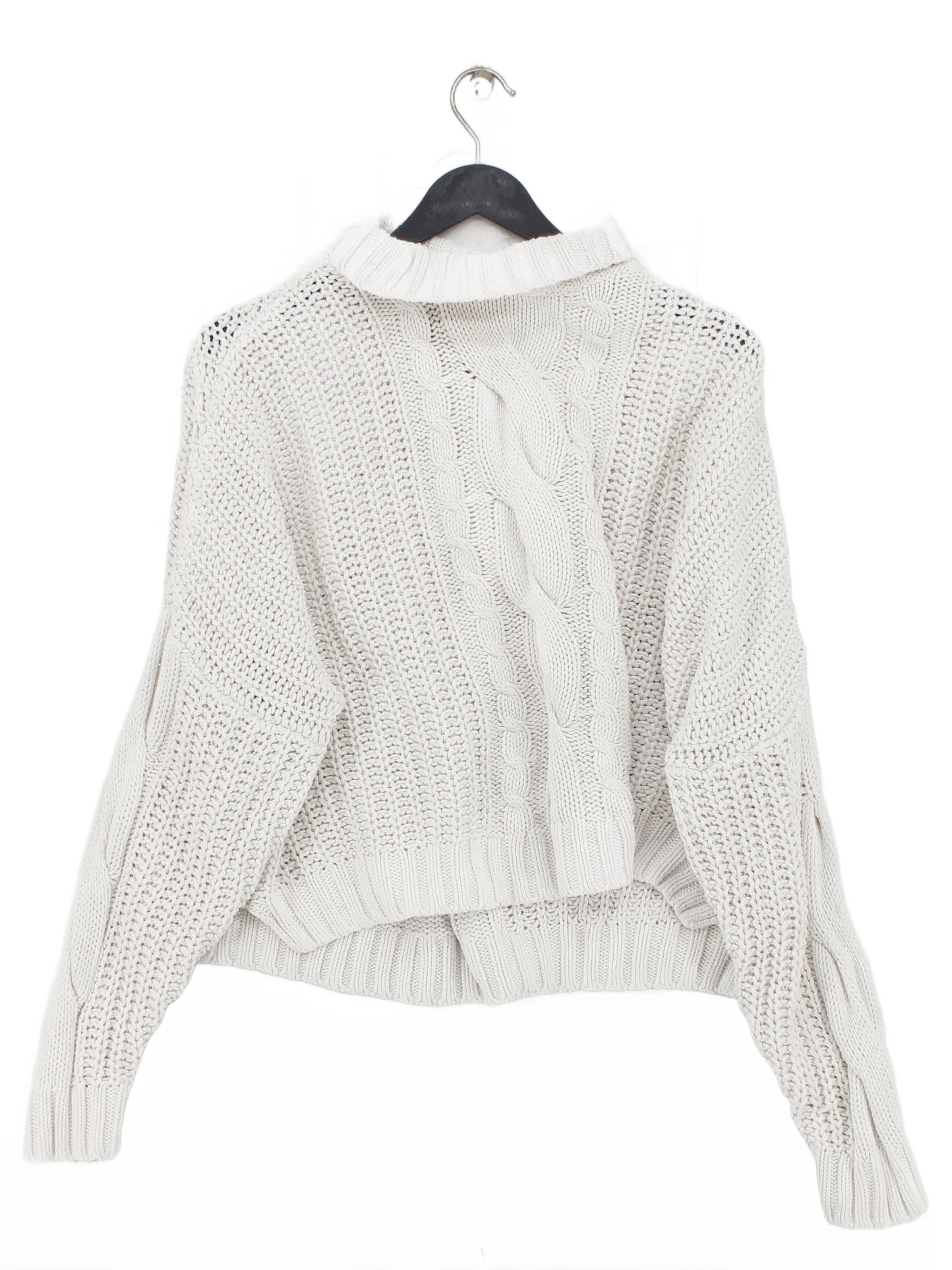 Stella Nova Women's Jumper S Cream 100% Wool Crew Neck Pullover