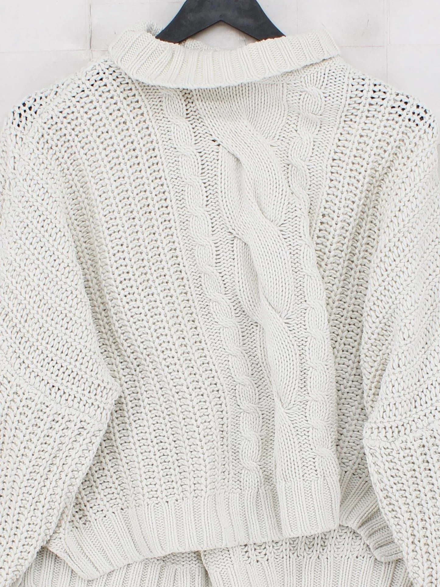 Stella Nova Women's Jumper S Cream 100% Wool Crew Neck Pullover - Image 3