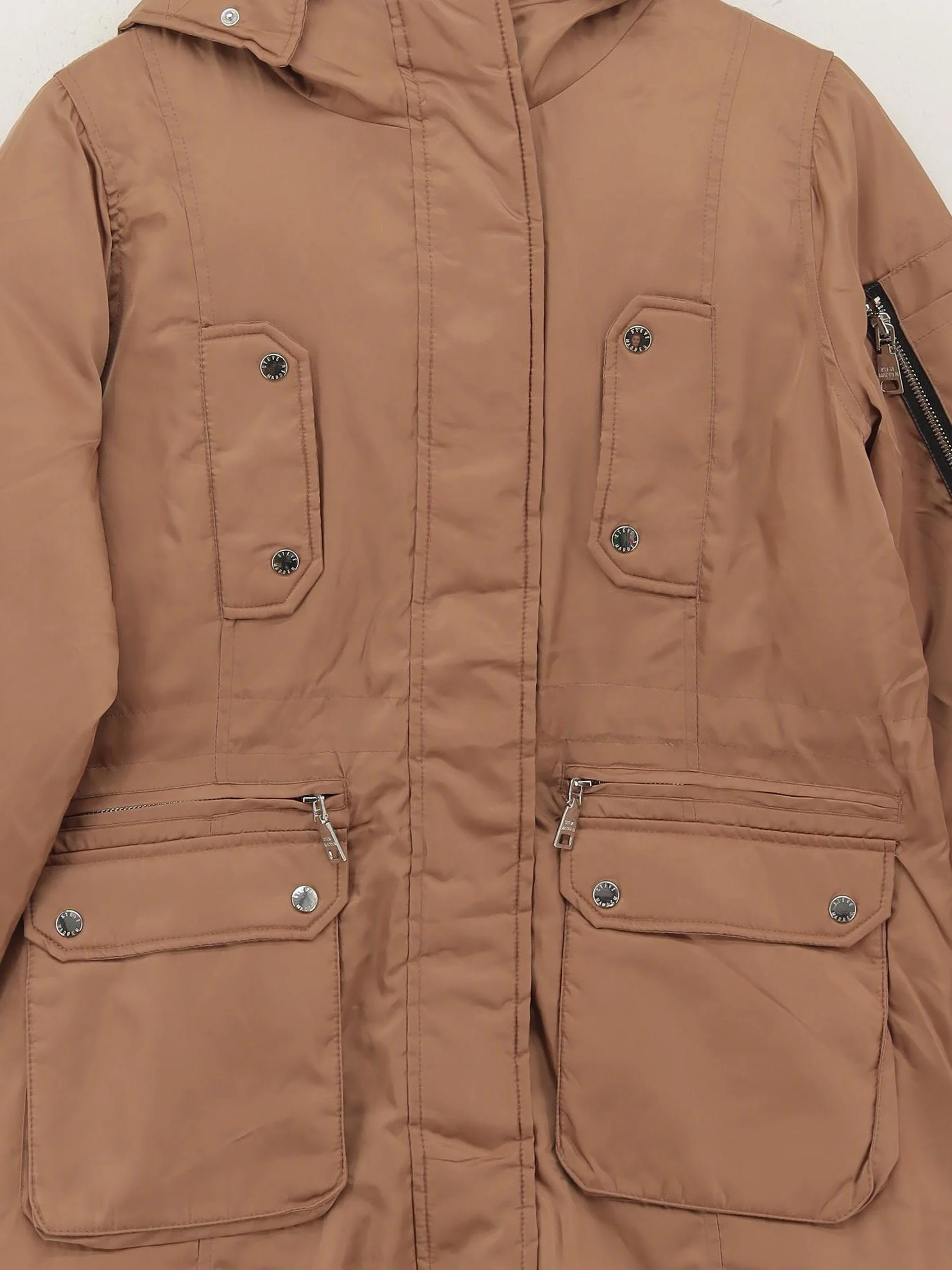 Steve Madden Women's Coat M Tan Polyester with Acrylic Parka New with tags - Image 3