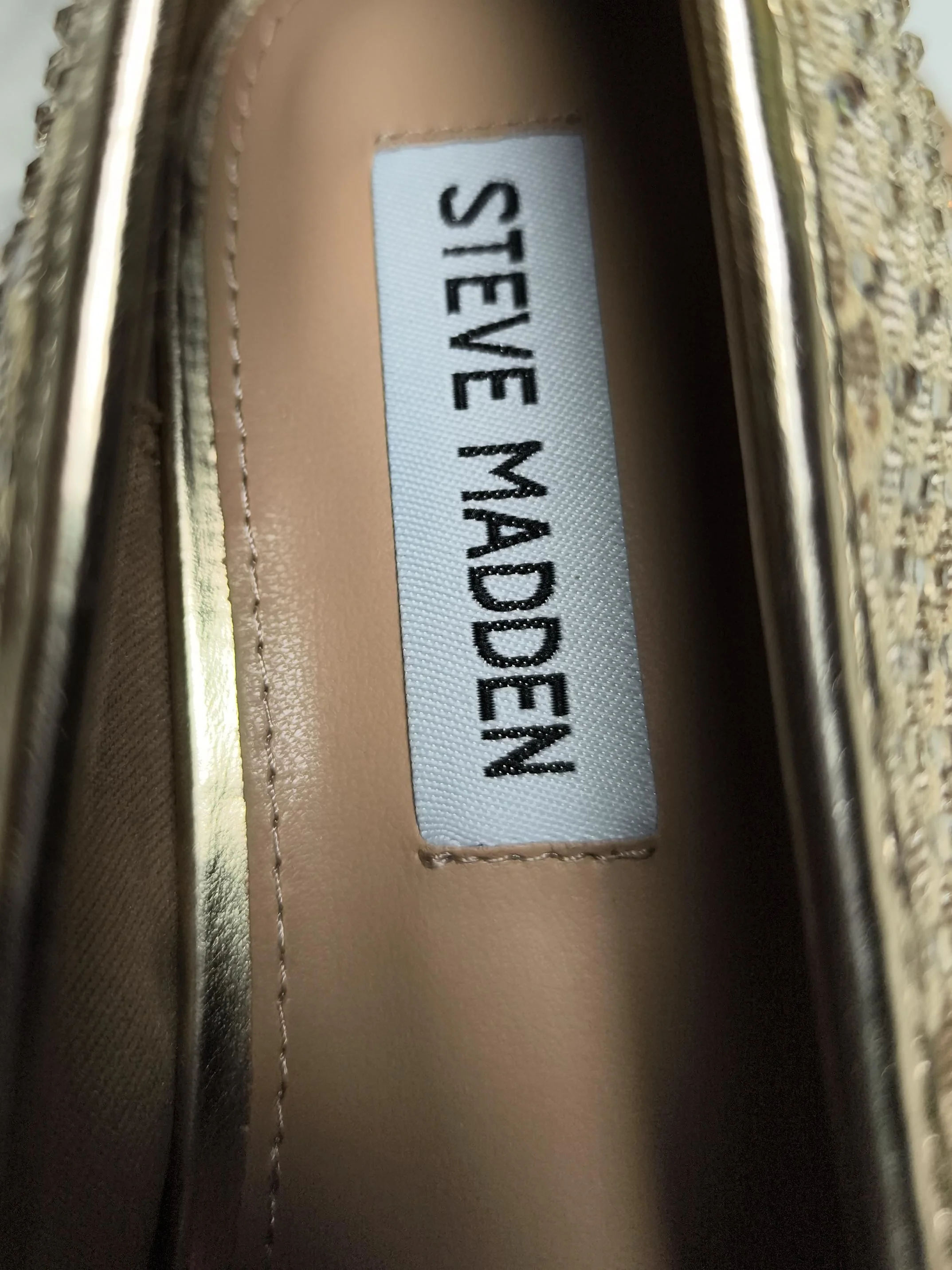 Steve Madden Women's Flat Shoes UK 4 Gold 100% Other Mary Jane - Image 8