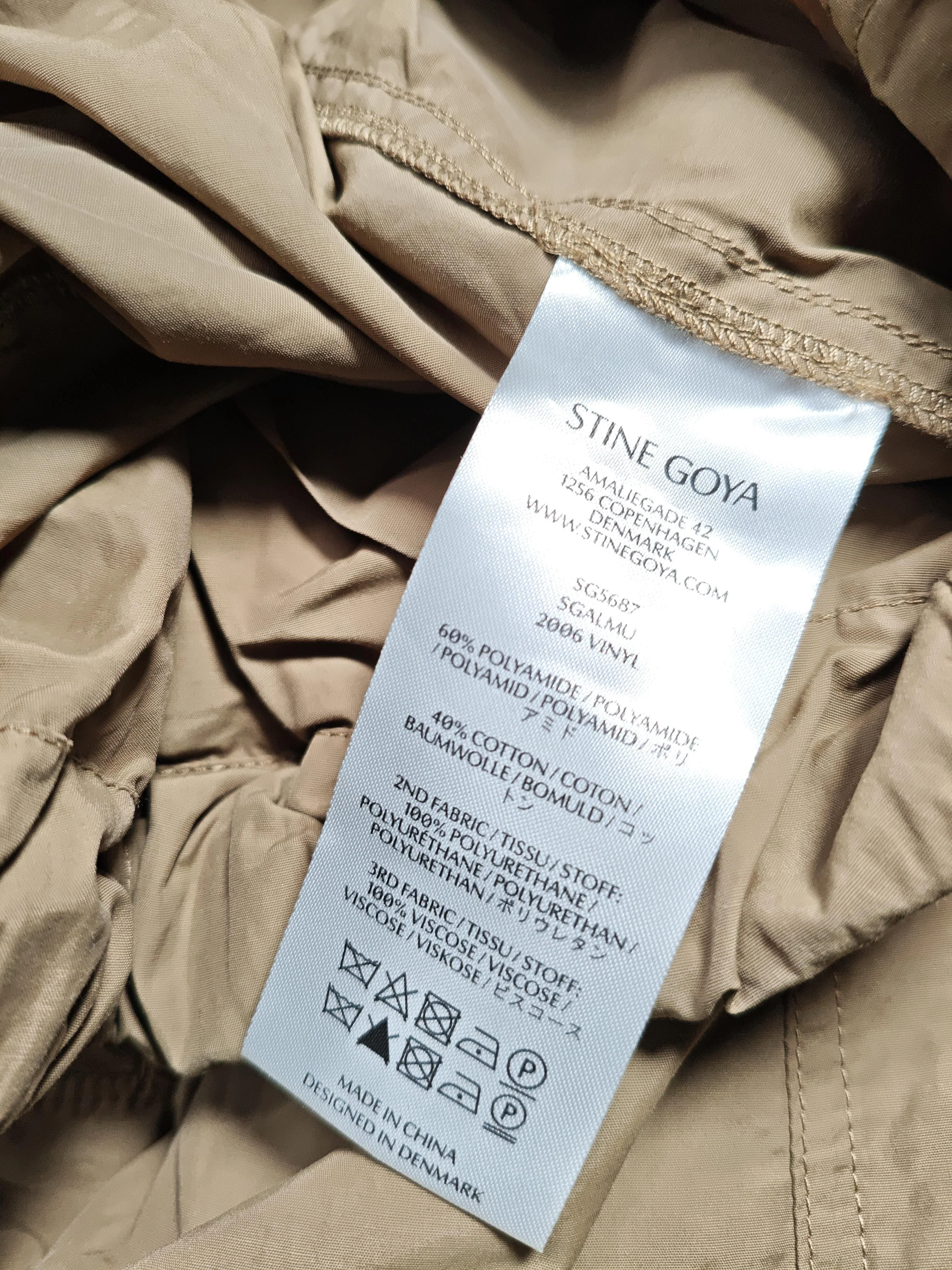 Stine Goya Men's Trousers S Tan Polyamide with Cotton, Polyester, Viscose Chino - Image 6