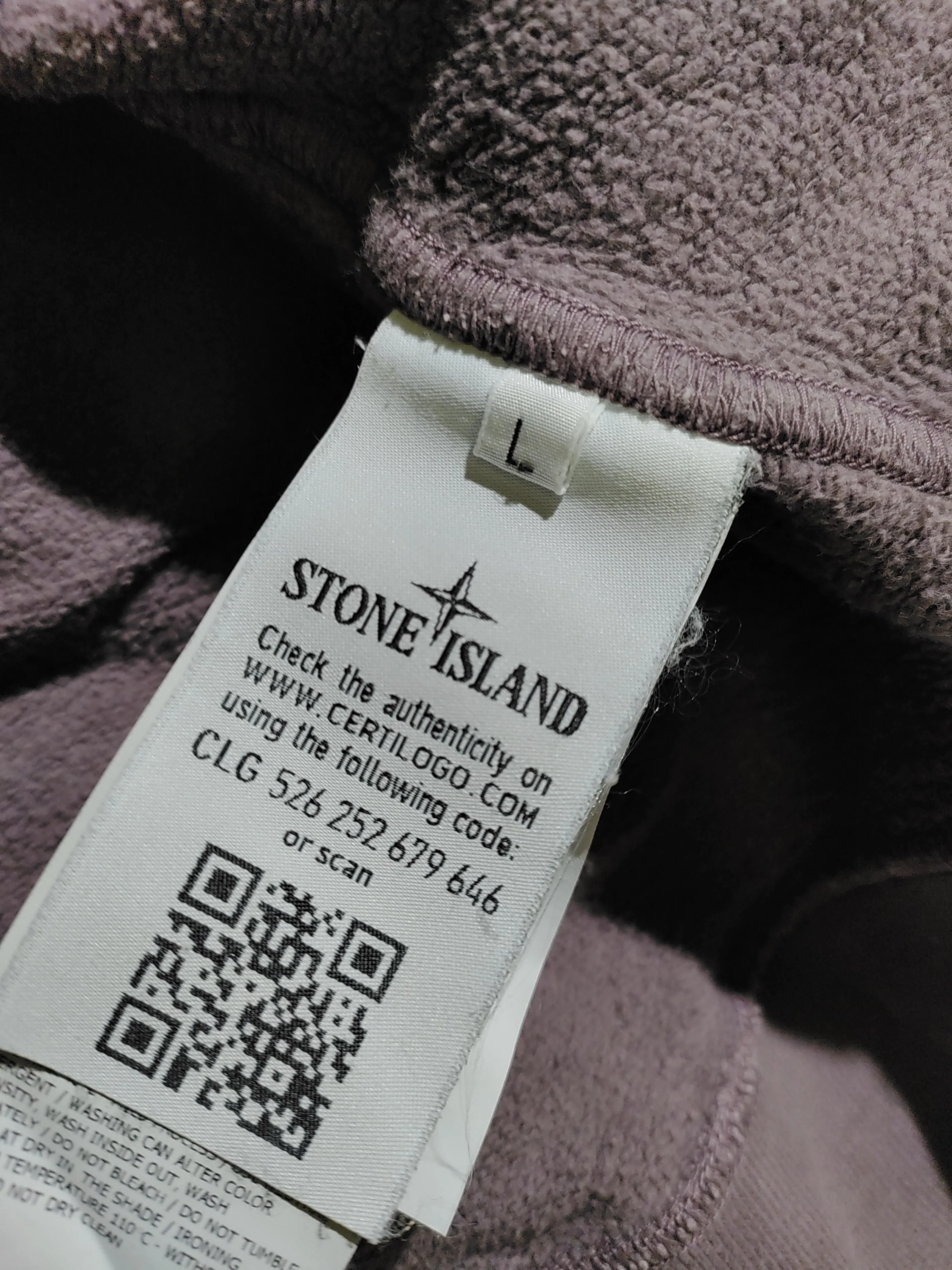 Stone Island Men's Hoodie L Purple 100% Cotton Pullover - Image 6