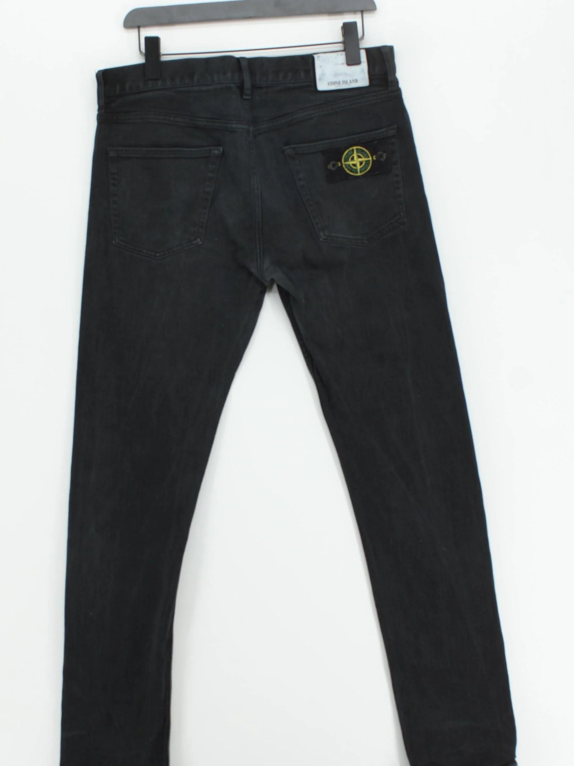 Stone Island Men's Jeans W 32 in Black Cotton with Elastane Straight - Image 2