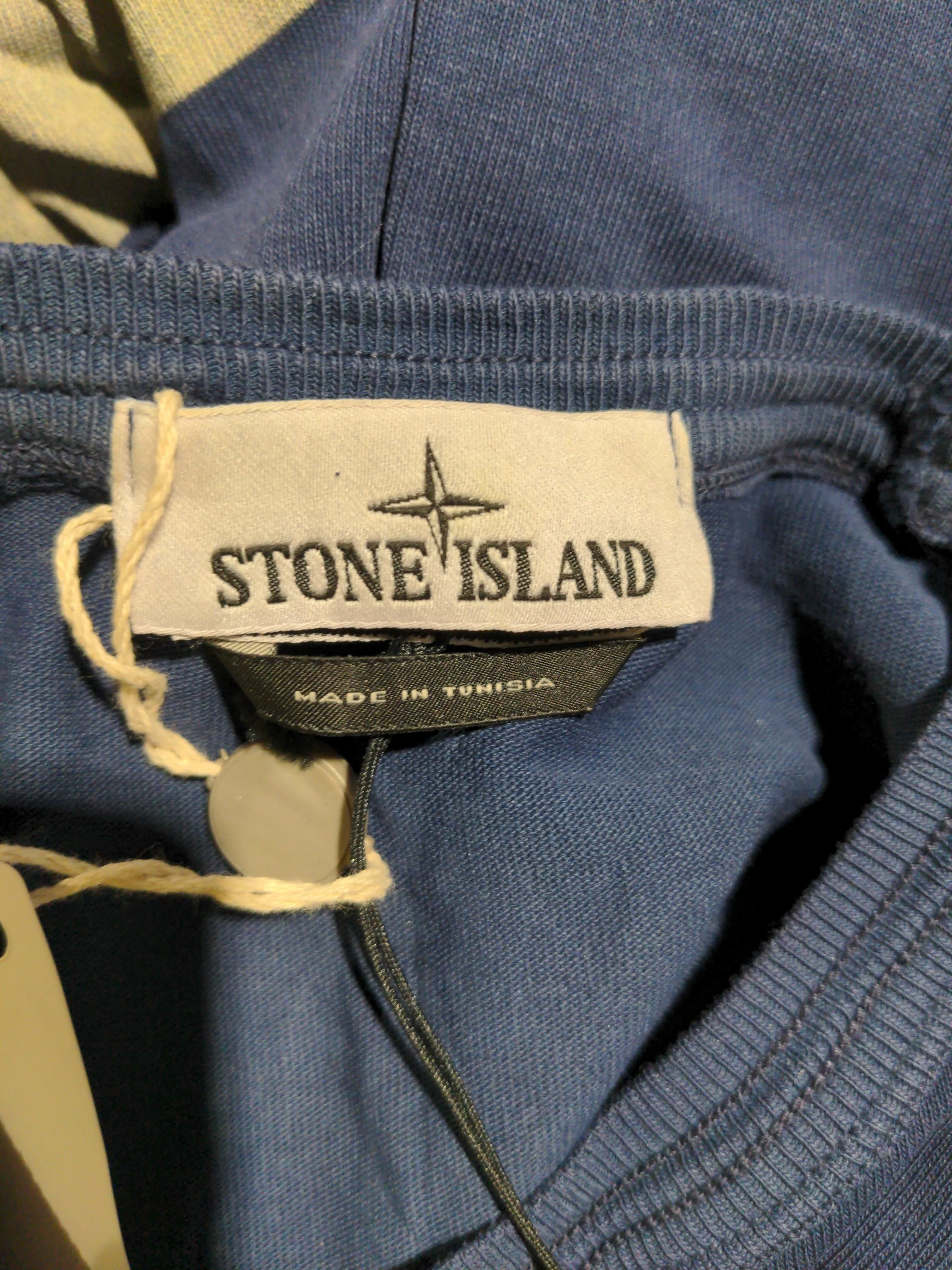 Stone Island Men's T-Shirt L Blue Striped 100% Cotton Basic New with tags - Image 5
