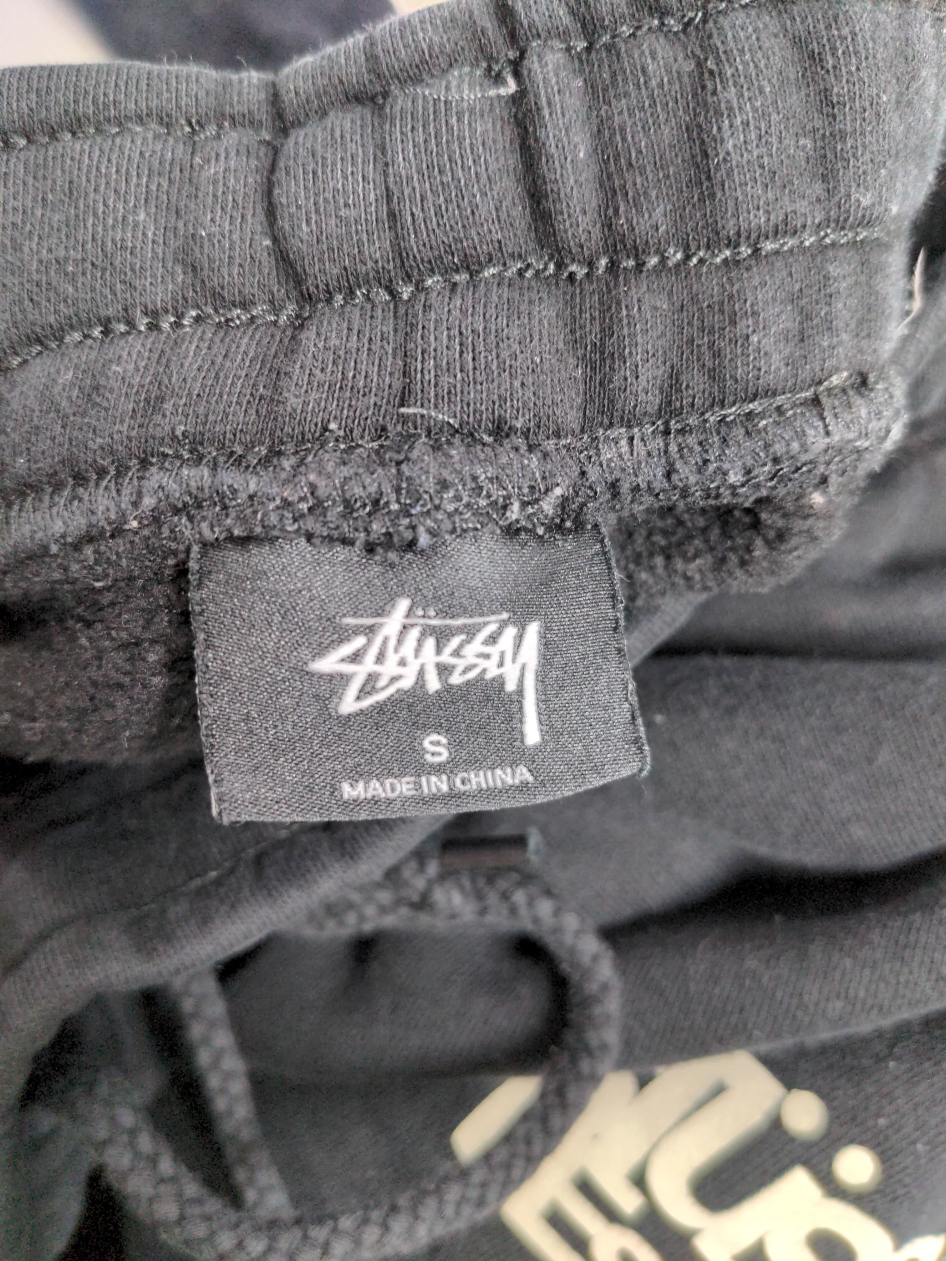 Stussy Men's Sports Bottoms S Black Graphic Cotton with Polyester Sweatpants - Image 6