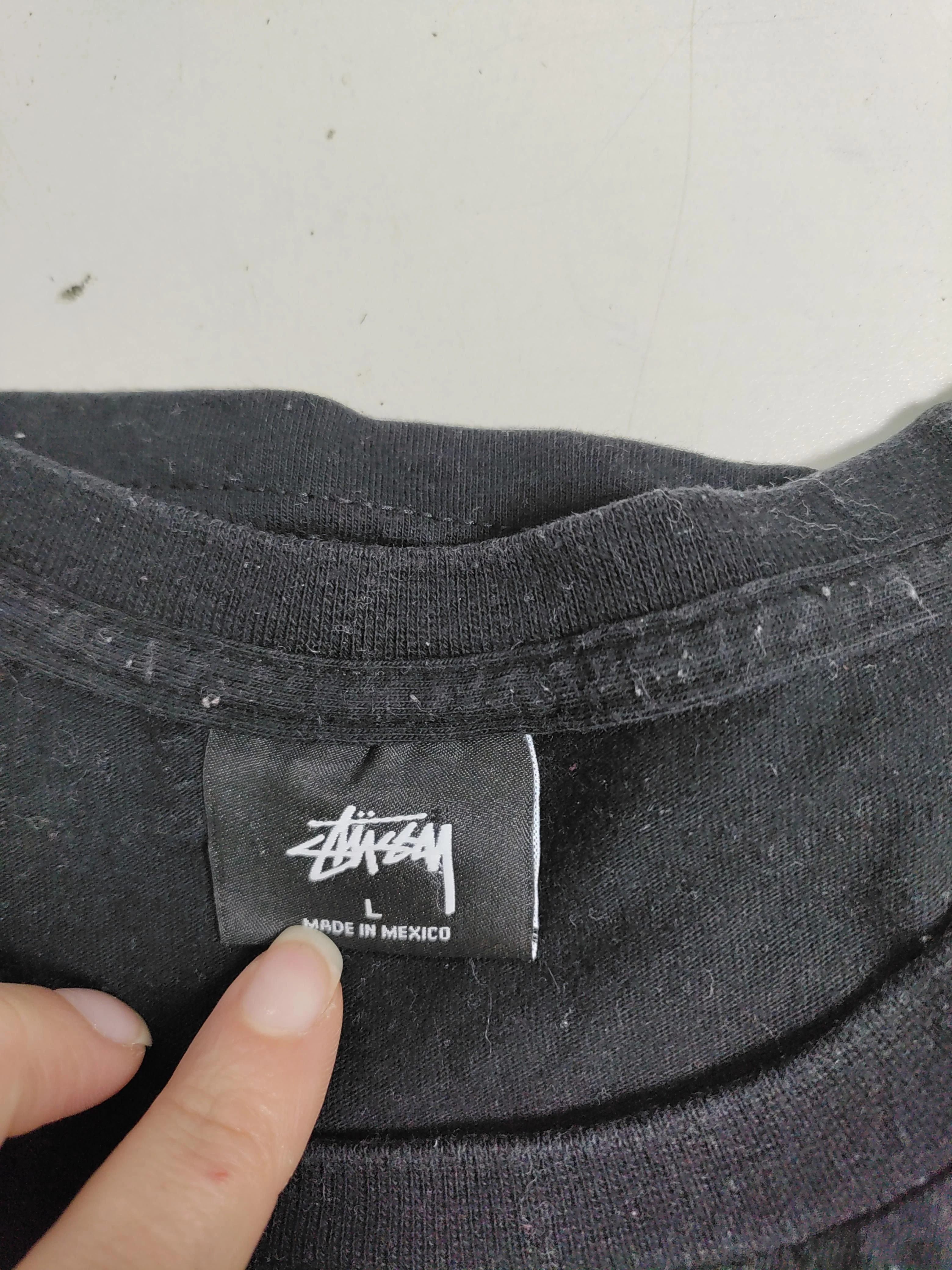 Stussy Men's T-Shirt L Black Graphic 100% Cotton Basic - Image 5