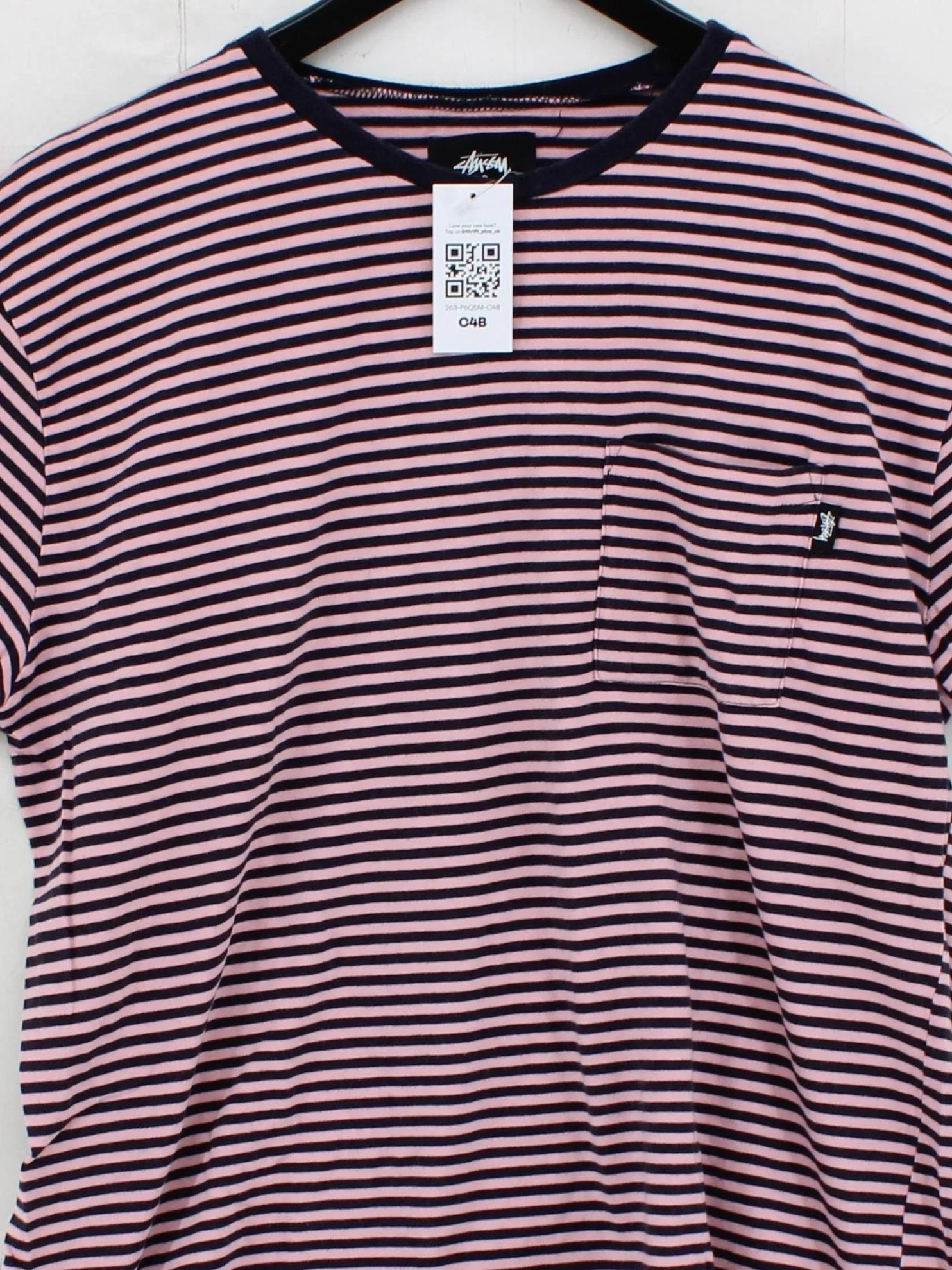 Stussy Men's T-Shirt L Multi Striped 100% Cotton Basic - Image 3
