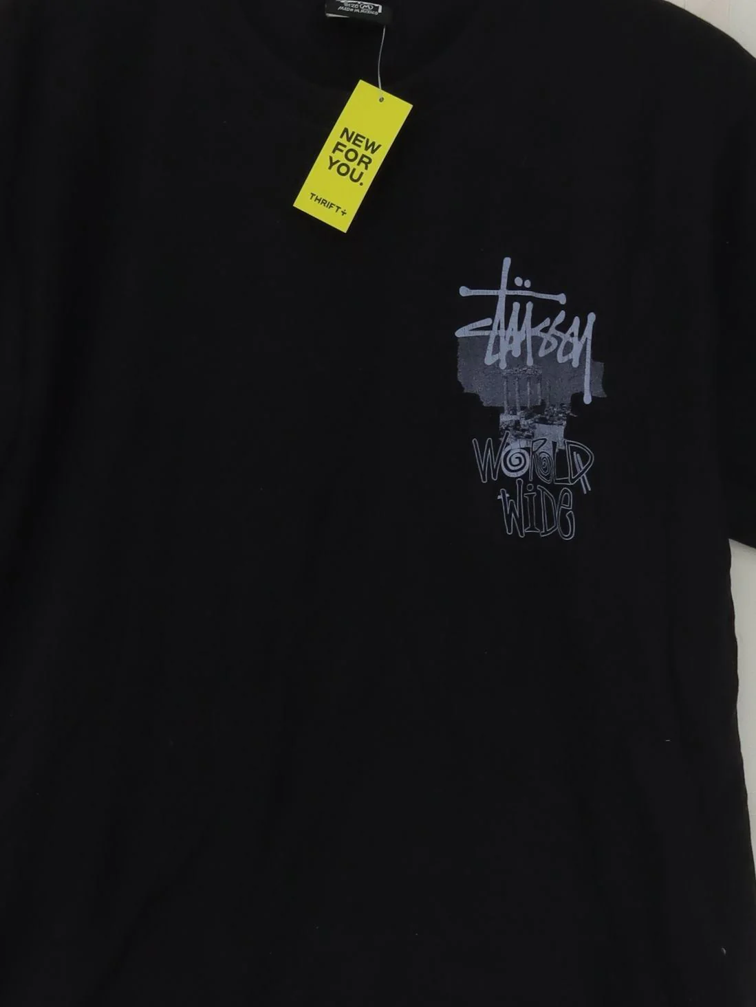 Stussy Men's T-Shirt M Black Graphic 100% Cotton Basic - Image 3