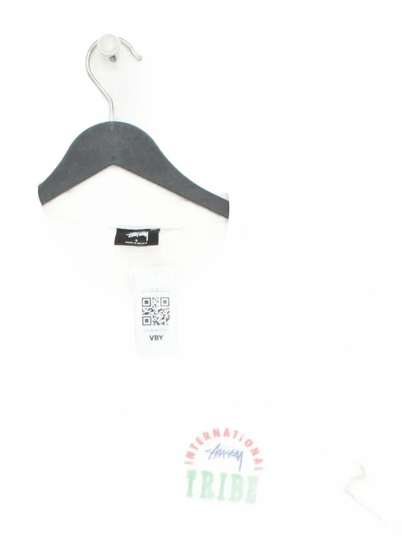 Stussy Men's T-Shirt S White Graphic 100% Cotton Basic
