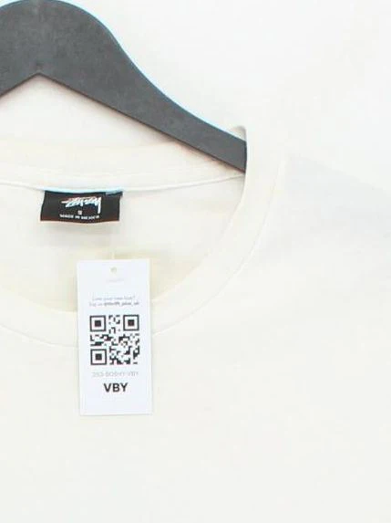 Stussy Men's T-Shirt S White Graphic 100% Cotton Basic - Image 3