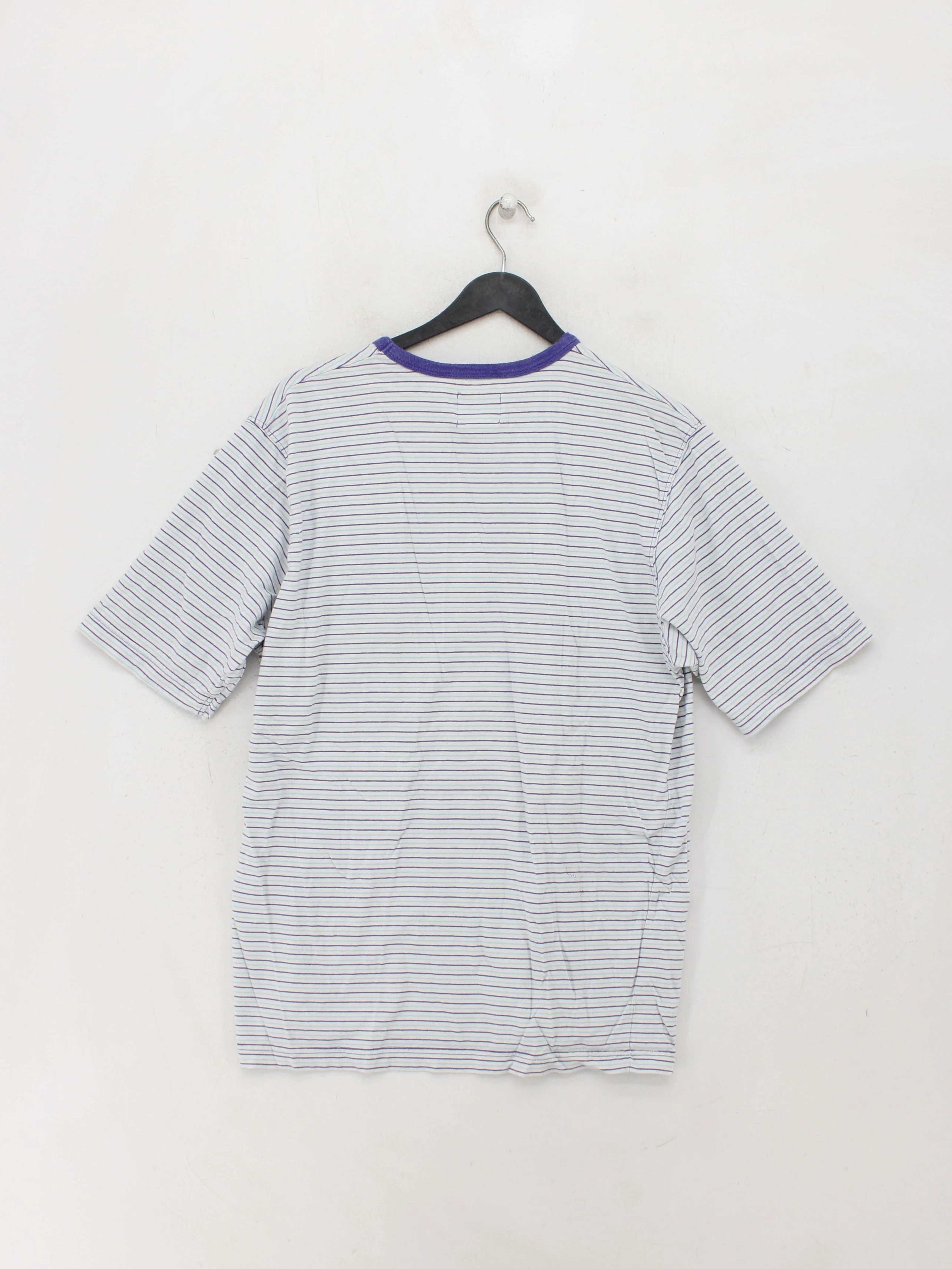 Stussy Men's T-Shirt XL Multi Striped 100% Cotton Basic - Image 2