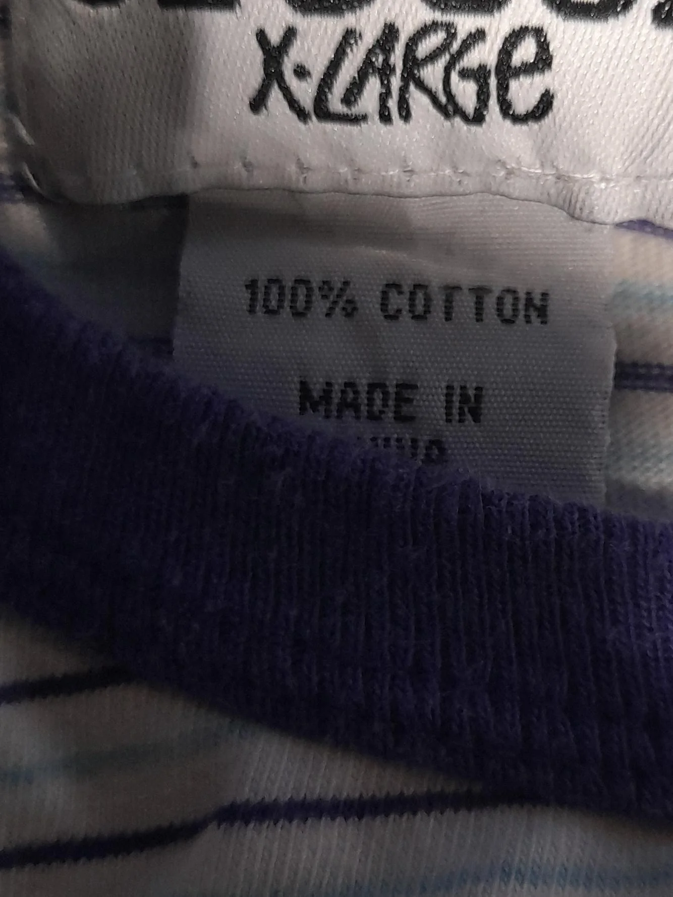 Stussy Men's T-Shirt XL Multi Striped 100% Cotton Basic - Image 7