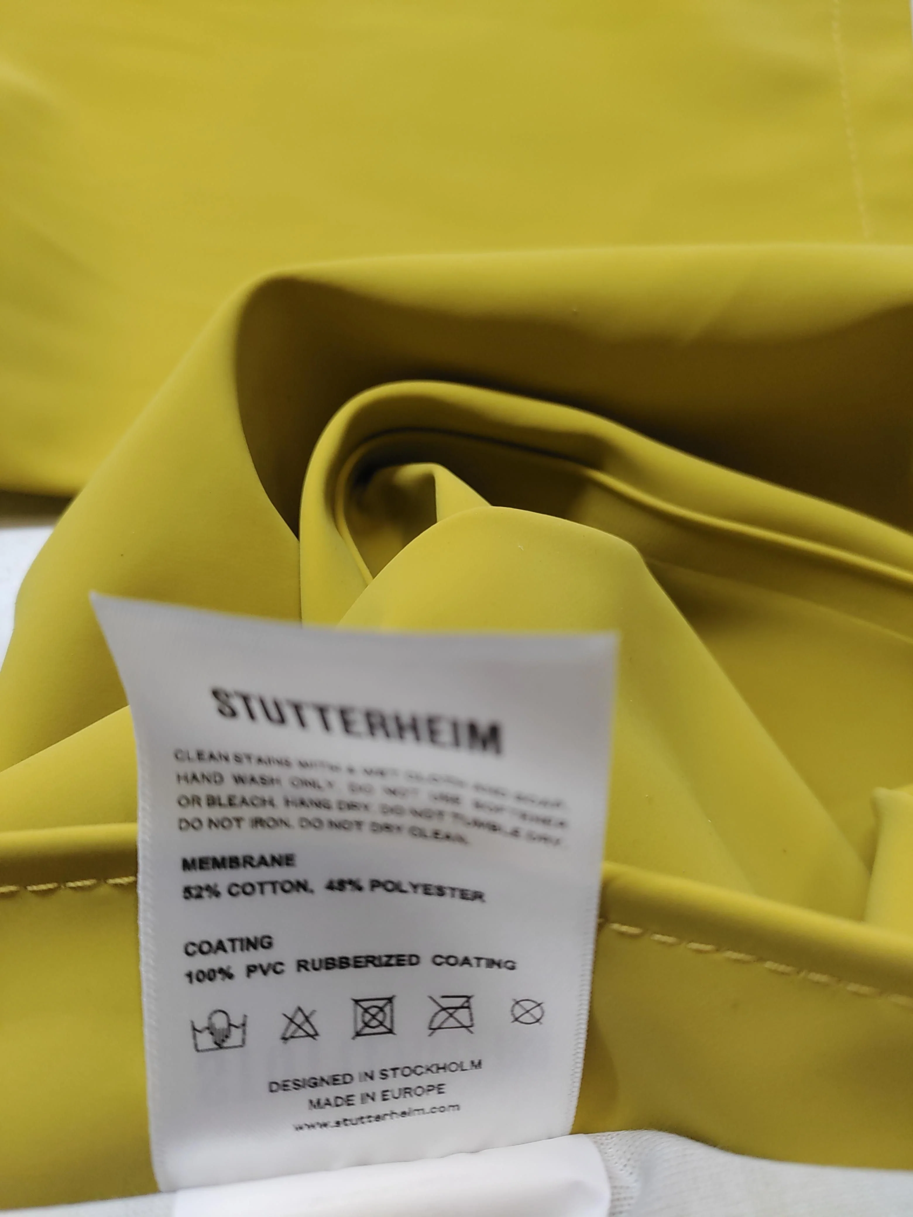 Stutterheim Men's Coat XL Yellow Cotton with Polyester Rain Coat New with tags - Image 7