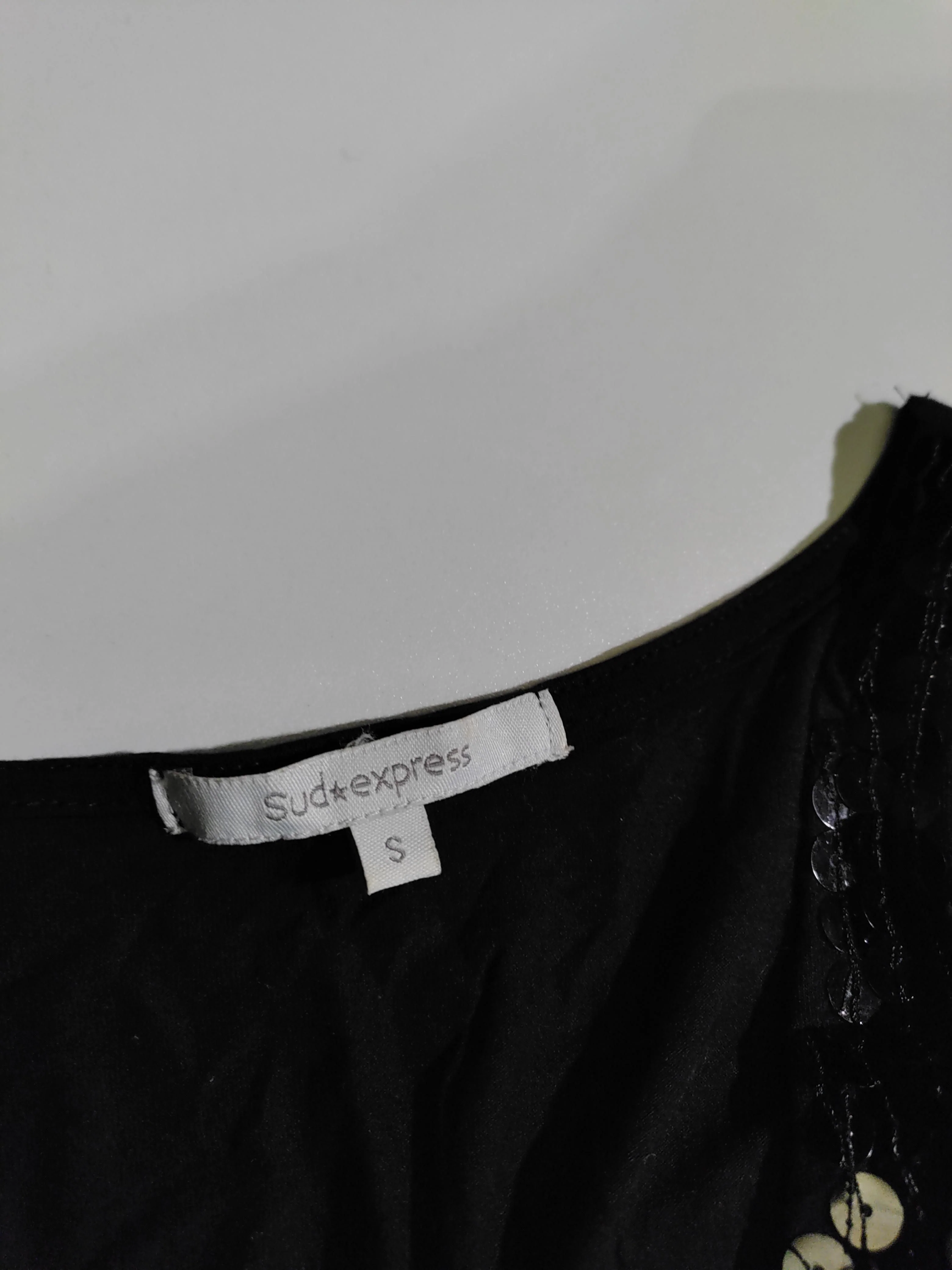 Sud Express Women's T-Shirt S Black Viscose with Silk Basic - Image 5
