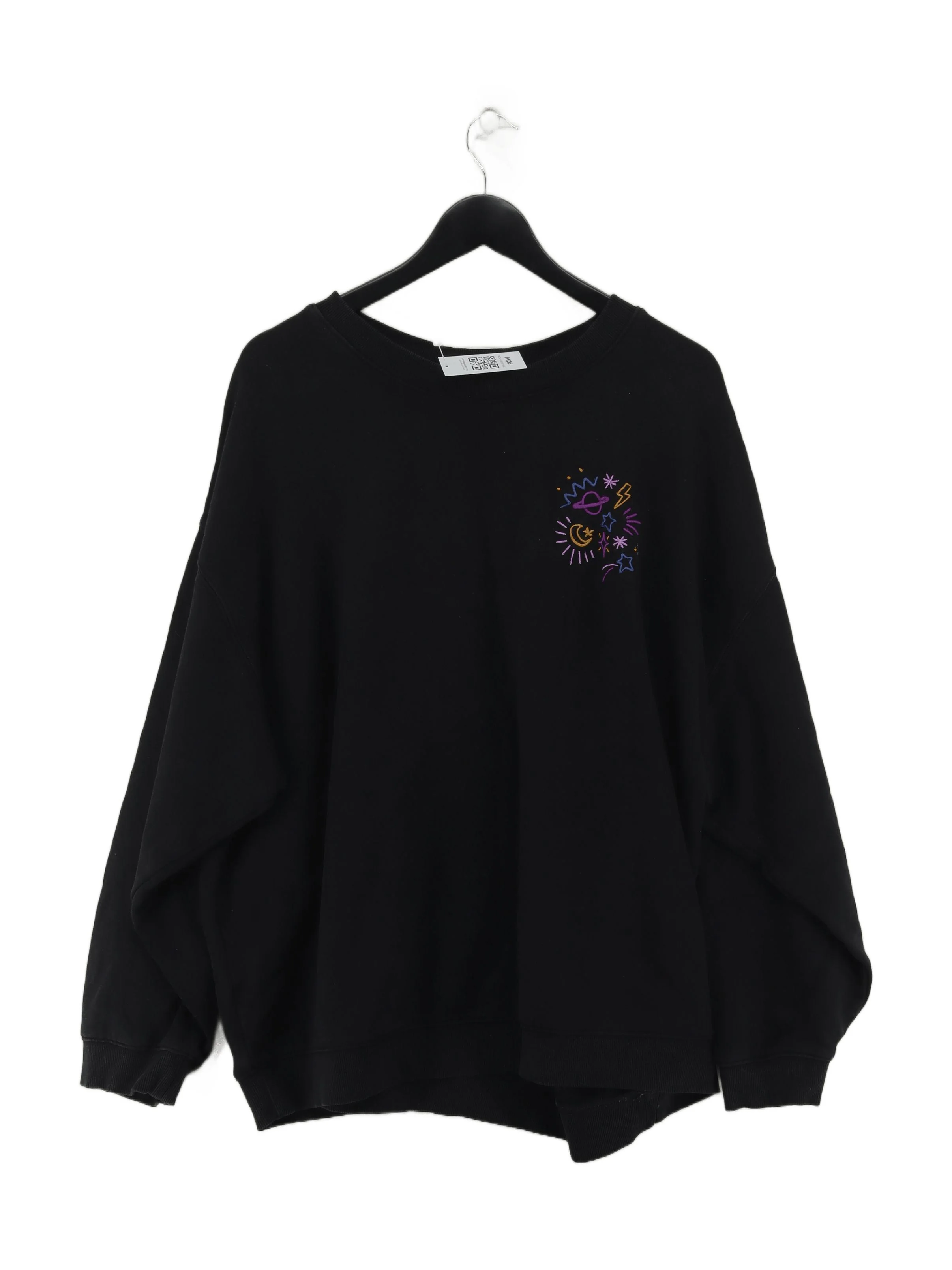 Sugarhill Women's Hoodie M Black Graphic Cotton with Polyester Pullover