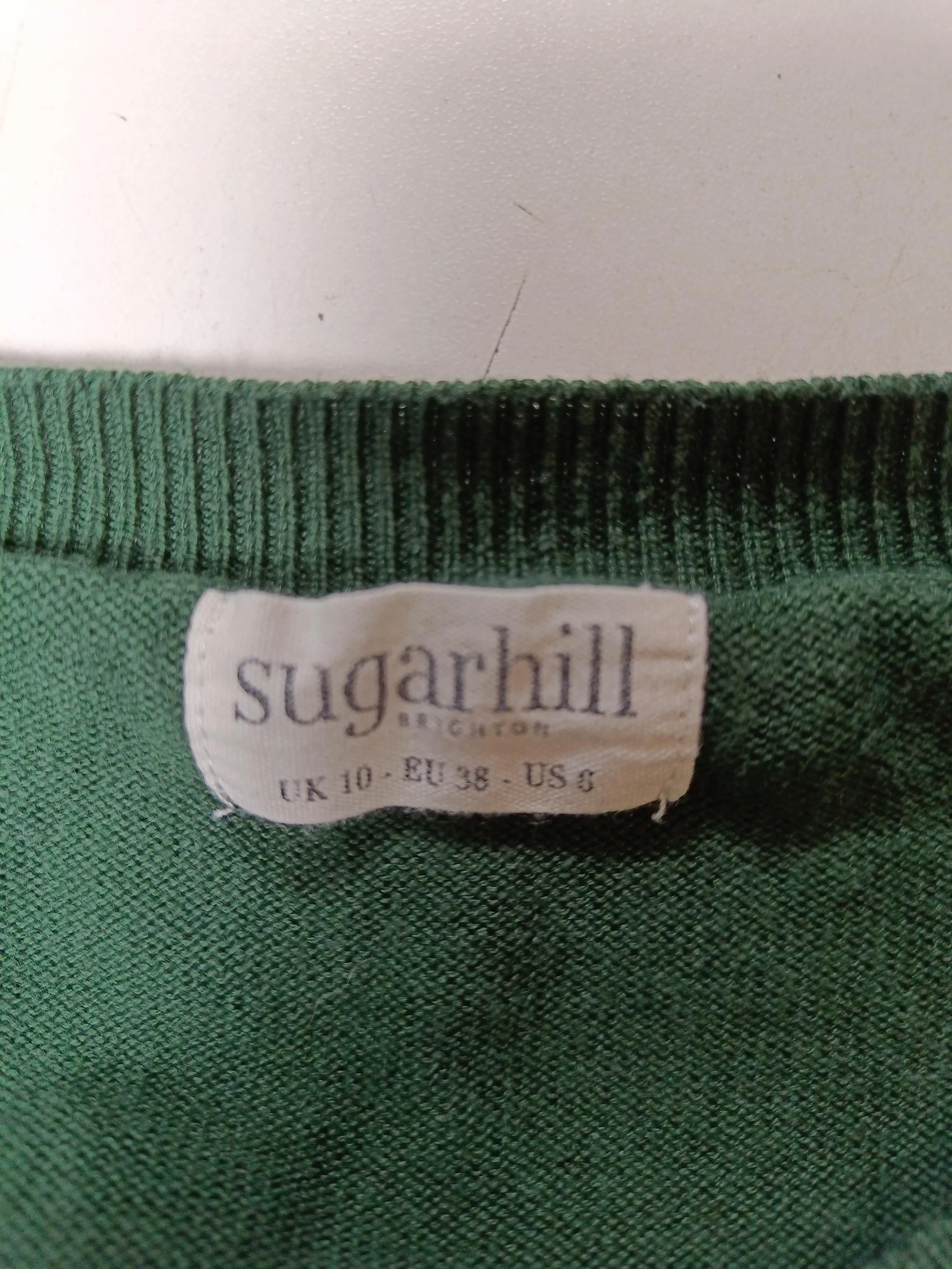 Sugarhill Women's Jumper UK 10 Multi Striped Cotton with Viscose V-Neck Pullover - Image 5