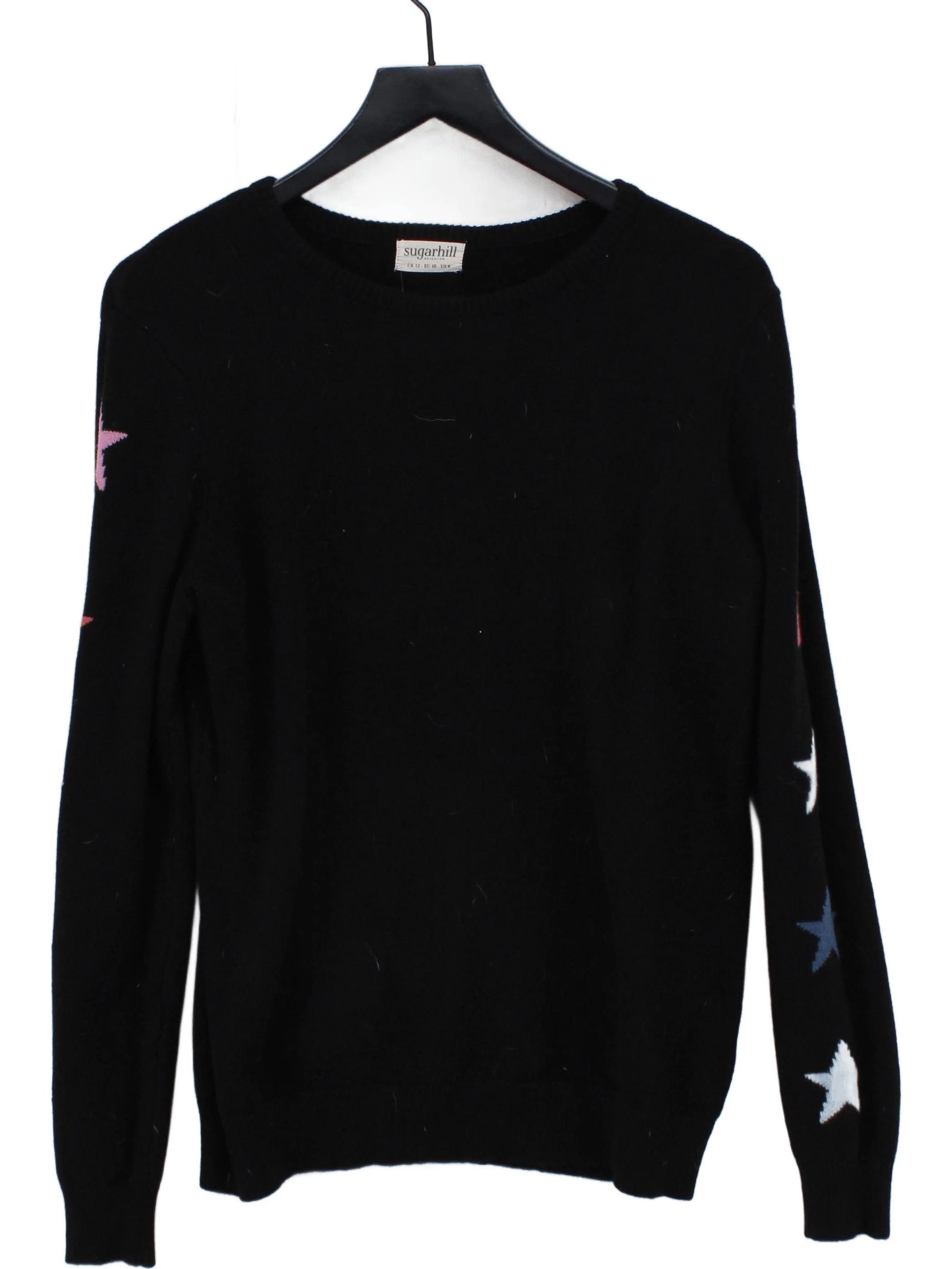 Sugarhill Women's Jumper UK 12 Black Viscose with Polyester, Nylon Pullover