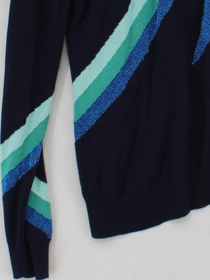 Sugarhill Women's Jumper UK 12 Blue Graphic 100% Other Round Neck Pullover - Image 4