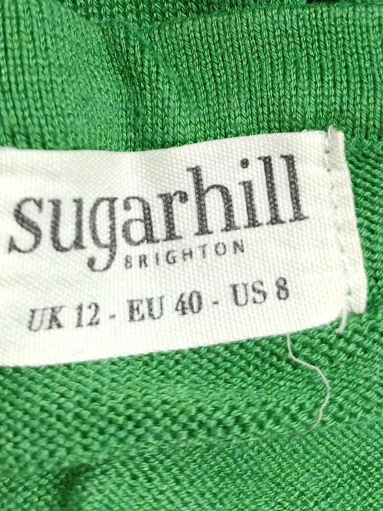 Sugarhill Women's Jumper UK 12 Green Cotton with Viscose Pullover - Image 6