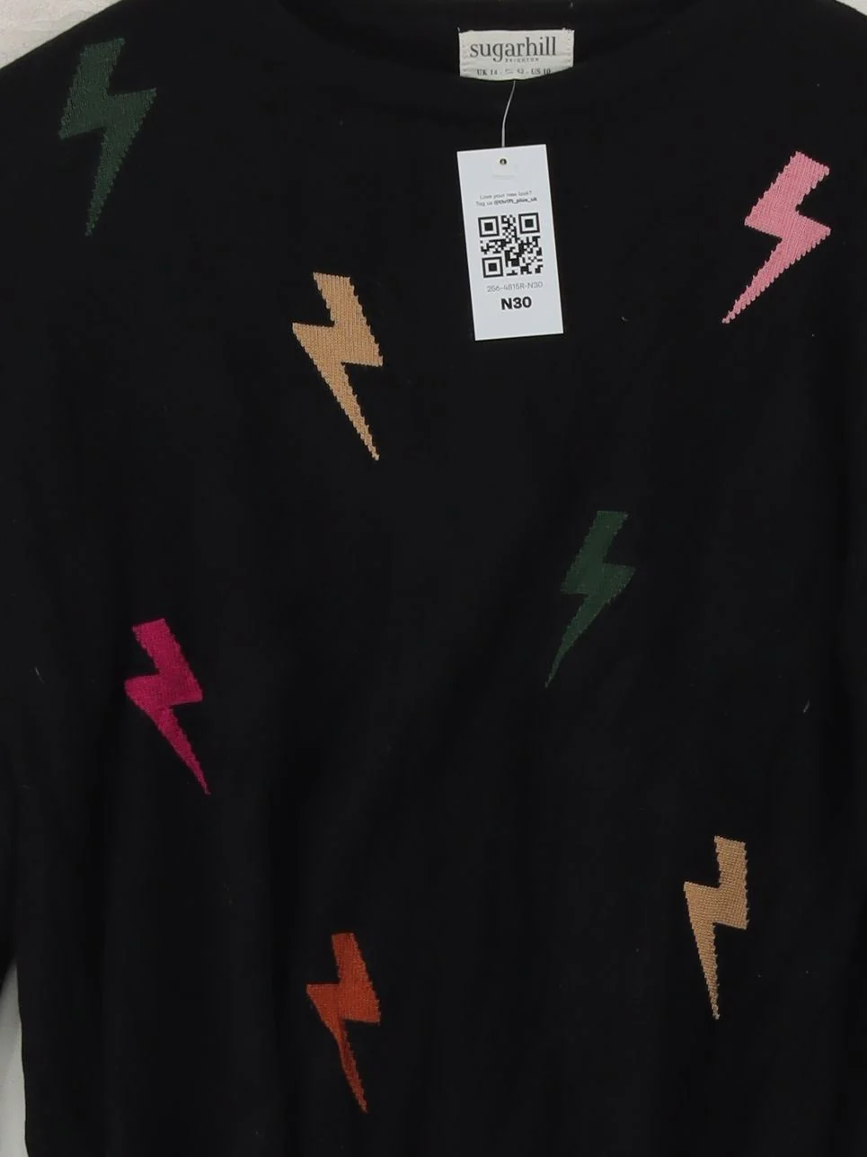 Sugarhill Women's Jumper UK 14 Black Cotton with Viscose Pullover - Image 3