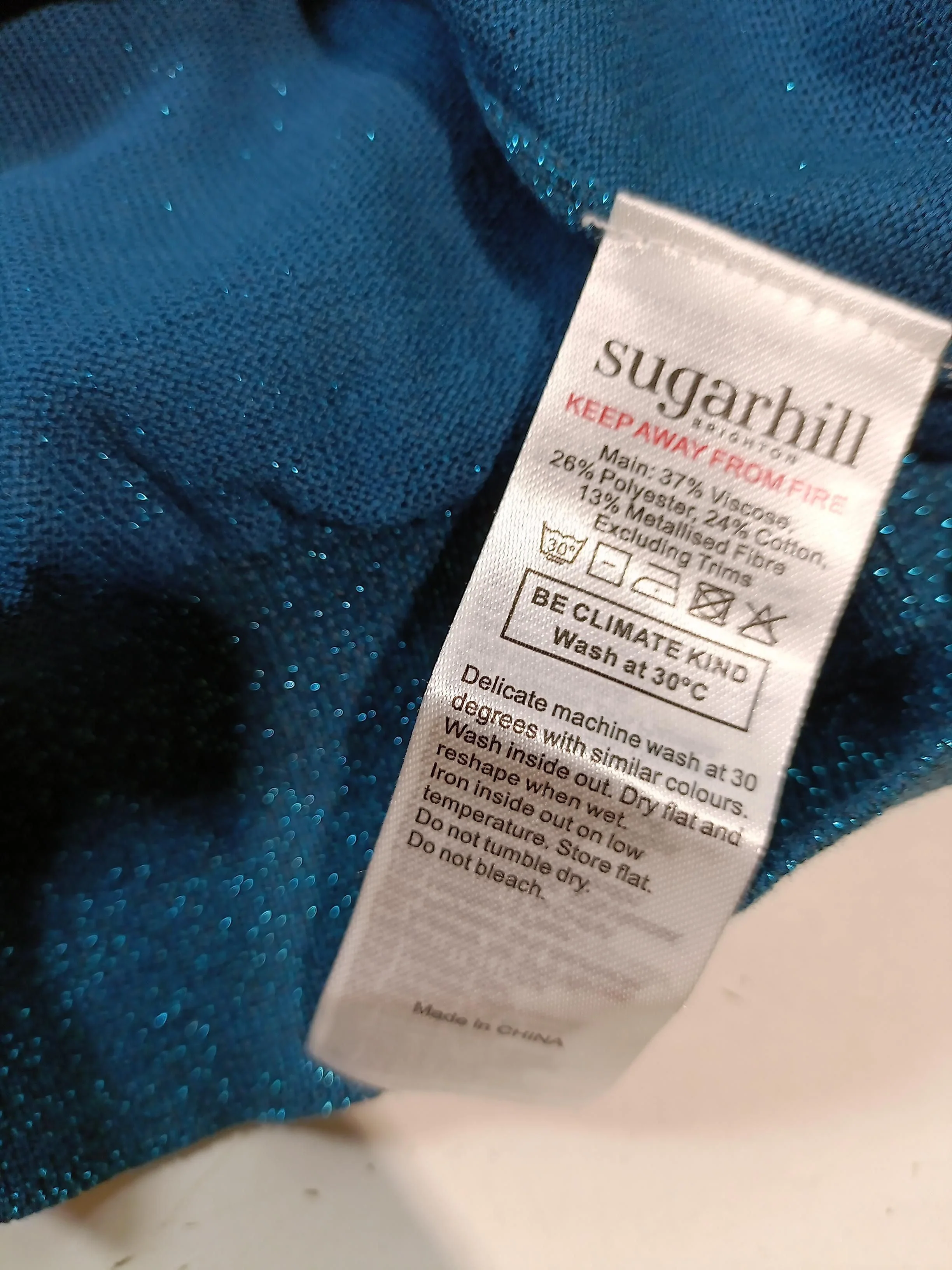 Sugarhill Women's Jumper UK 8 Blue Viscose - Image 6