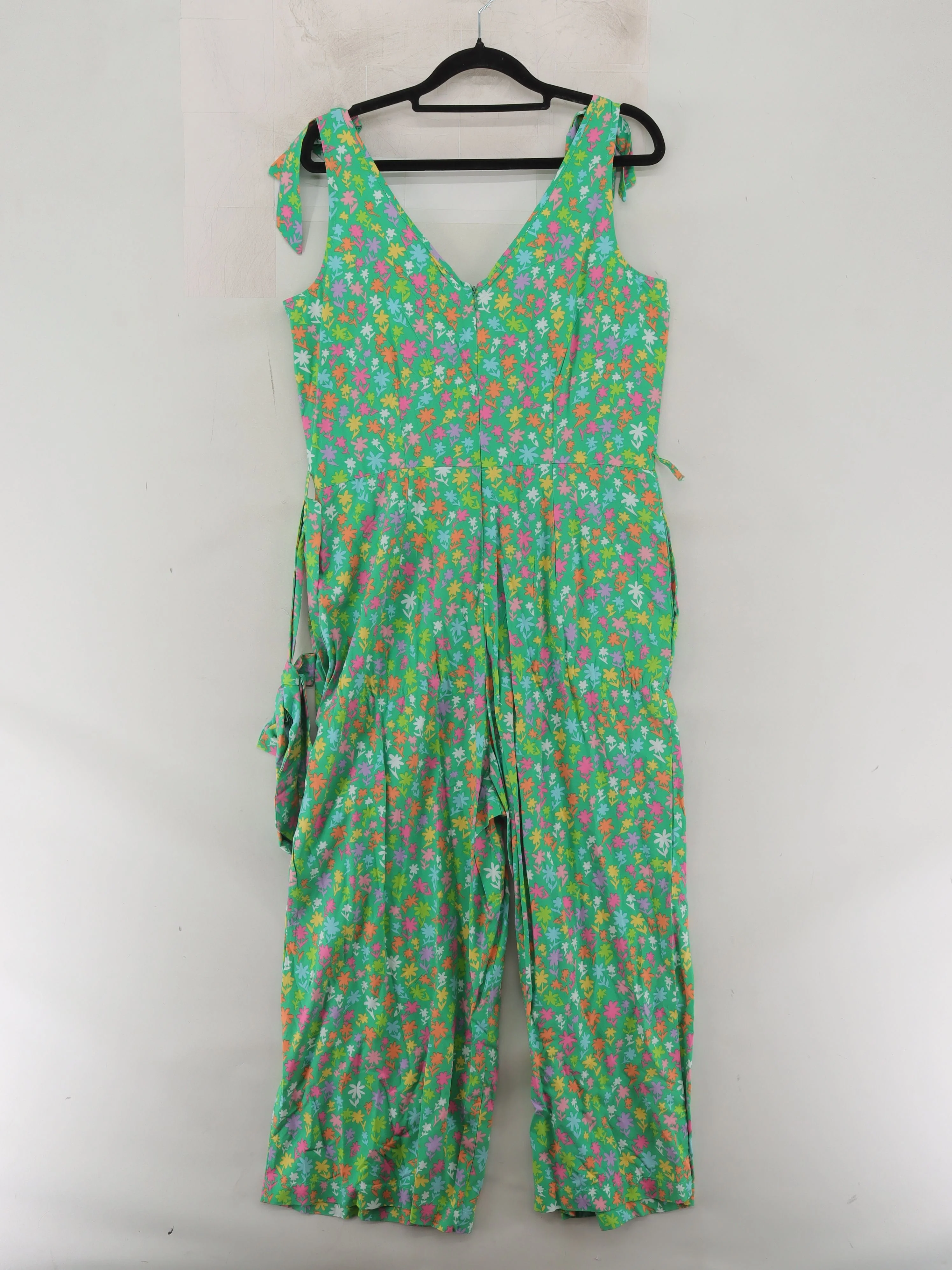 Sugarhill Women's Jumpsuit M Green Floral 100% Viscose Wide-Leg Jumpsuit - Image 2