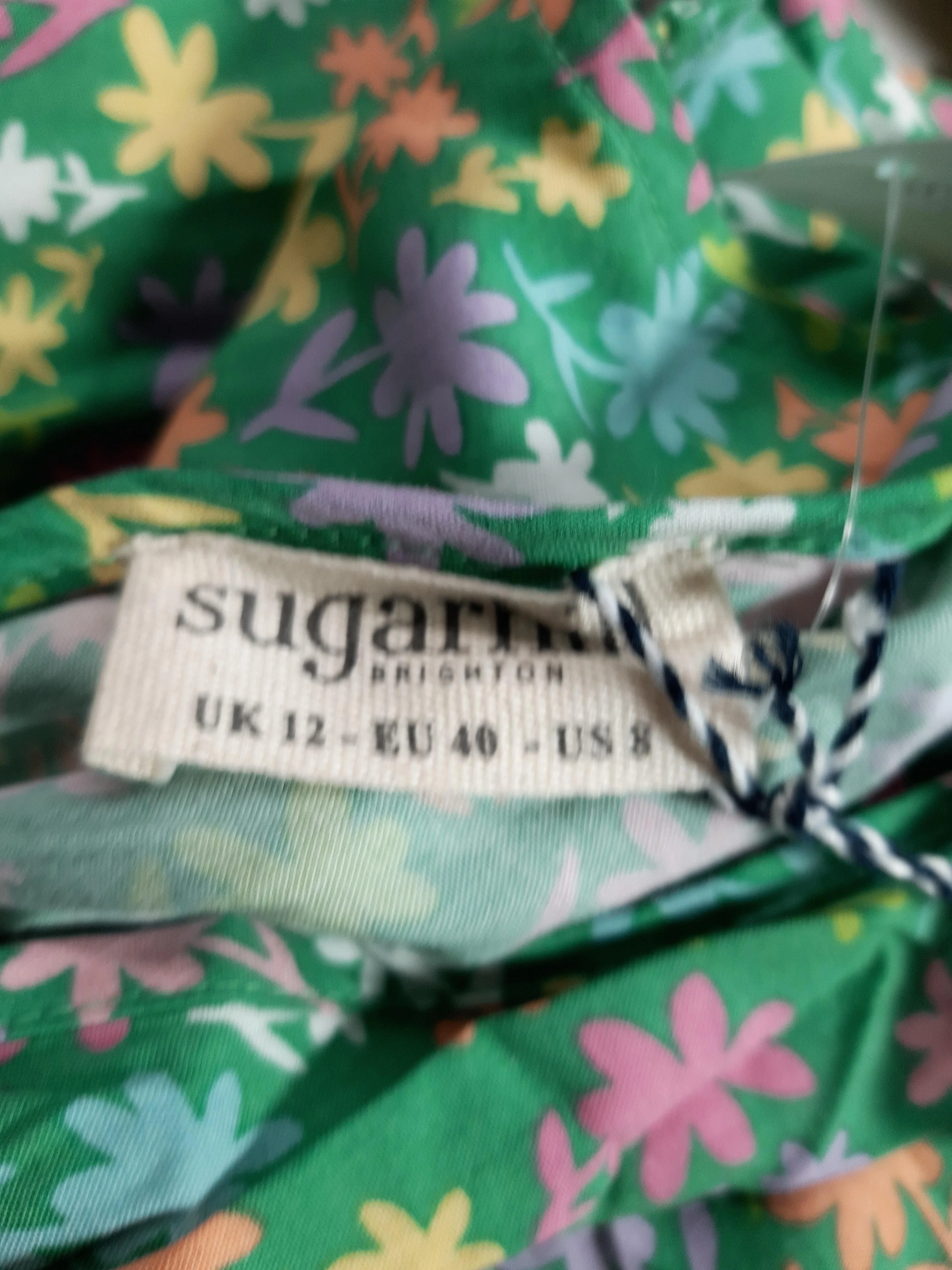 Sugarhill Women's Jumpsuit M Green Floral 100% Viscose Wide-Leg Jumpsuit - Image 6