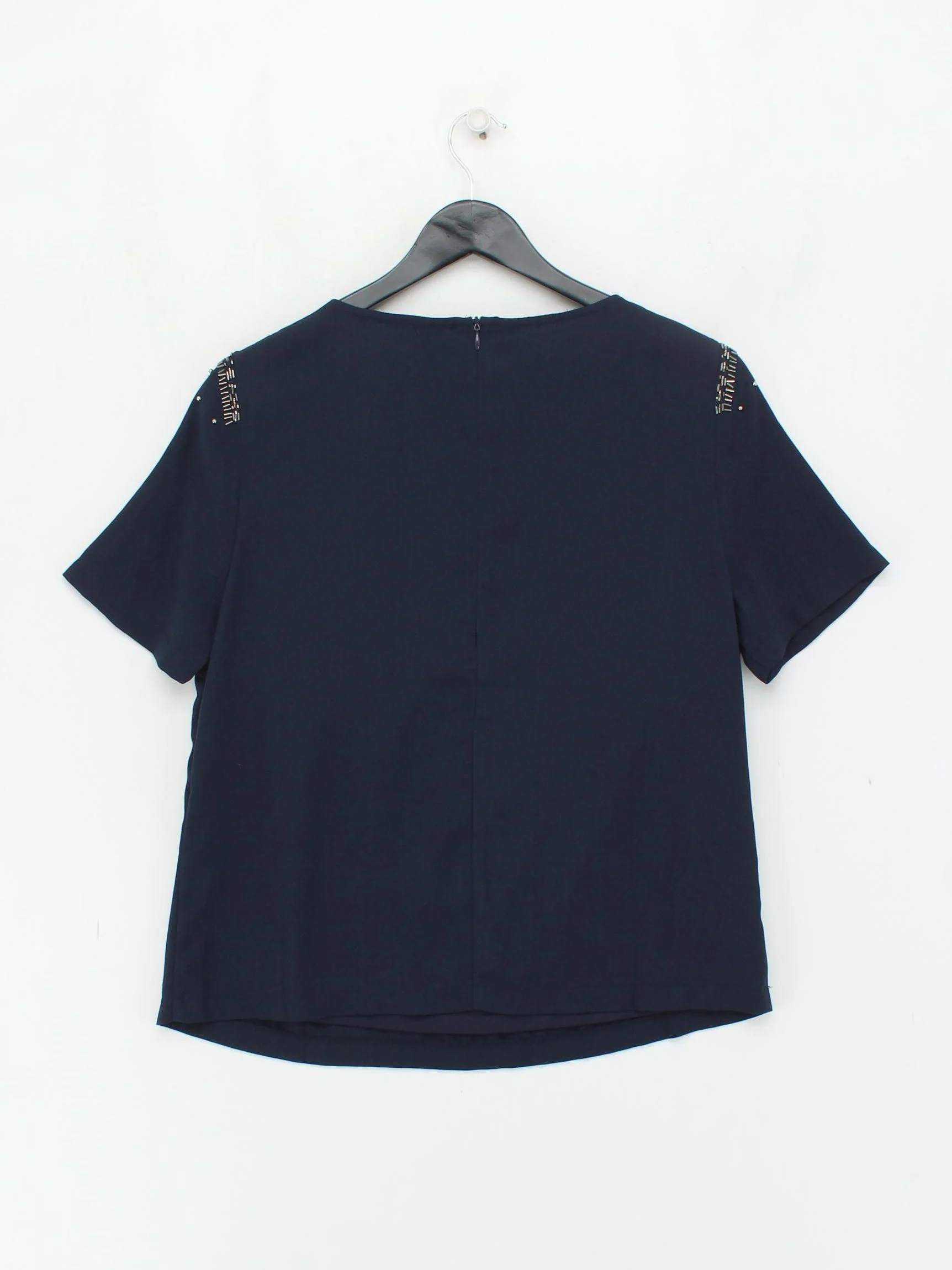 Sugarhill Women's Top L Blue 100% Other Short Sleeve Round Neck Basic - Image 2