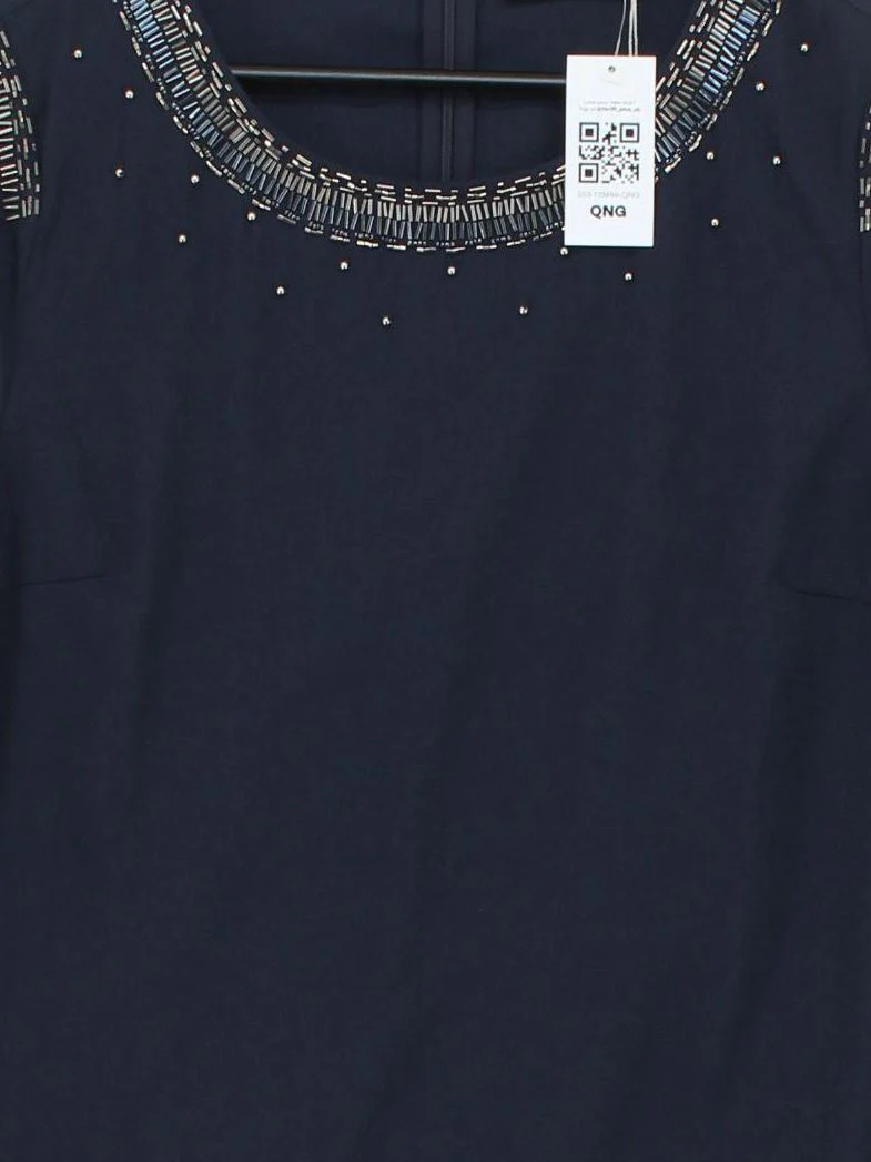 Sugarhill Women's Top L Blue 100% Other Short Sleeve Round Neck Basic - Image 3
