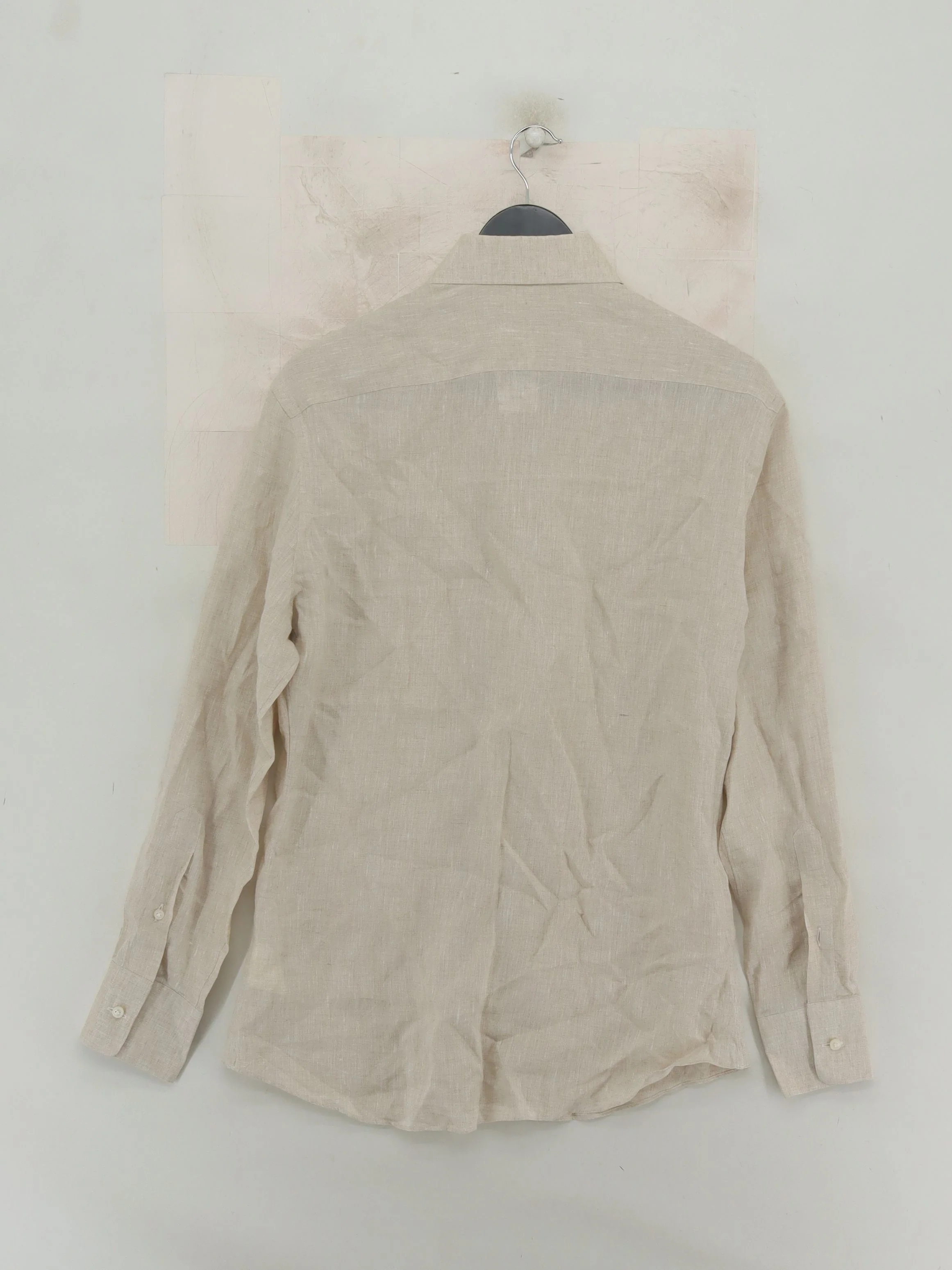 Suitsupply Men's Shirt L Cream 100% Linen Basic - Image 2